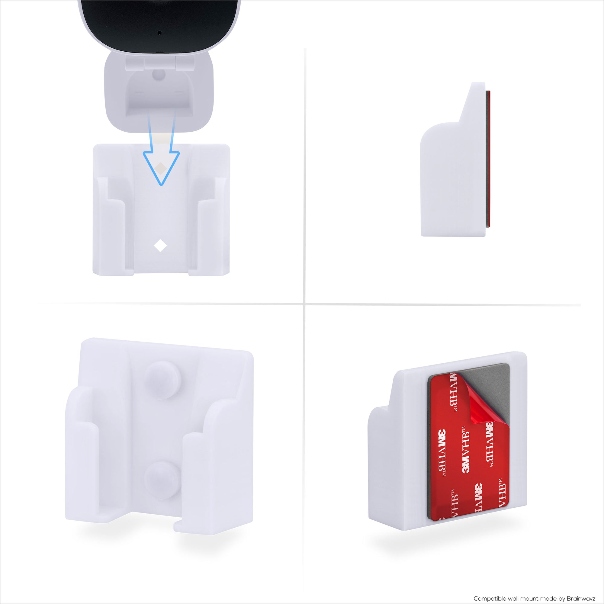 2 Pack Adhesive Wall Mount For Vimtag Mini G3-8310 Camera, Easy To Install Holder, No Mess, Reduce Blind Spots &amp; Improved Viewing, Stick On &amp; Screw In Installation