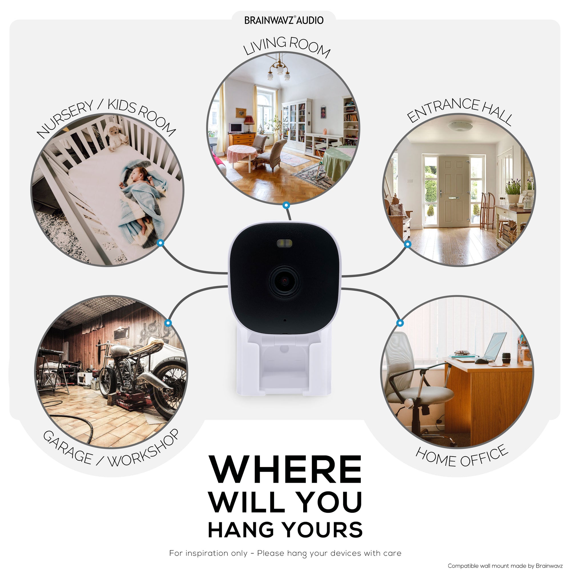 2 Pack Adhesive Wall Mount For Vimtag Mini G3-8310 Camera, Easy To Install Holder, No Mess, Reduce Blind Spots &amp; Improved Viewing, Stick On &amp; Screw In Installation