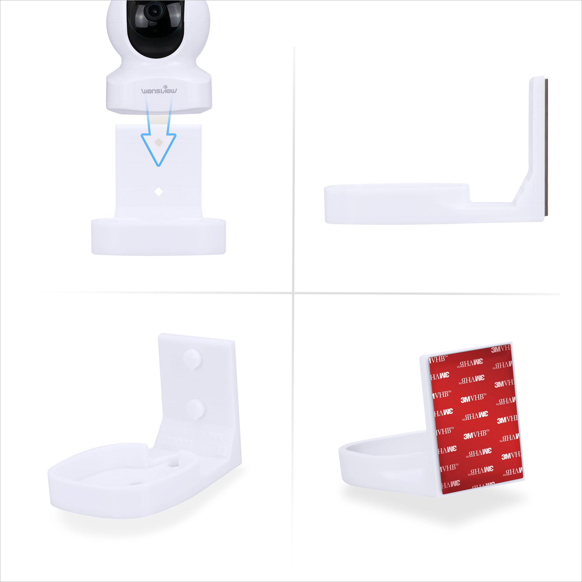 Wall Mount Holder For Wansview Dome Q5 Smart Security Camera, Custom Designed Bracket, Reduce Blind Spots &amp; Clutter