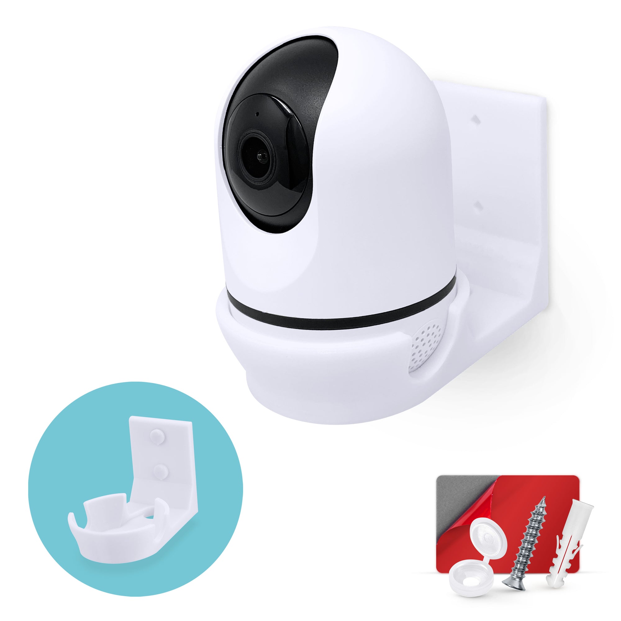 Wall Mount Compatible with WUUK Y0510 Security Camera - Adhesive & Screw for In Easy Installation, Reduce Blind Spots & Clutter