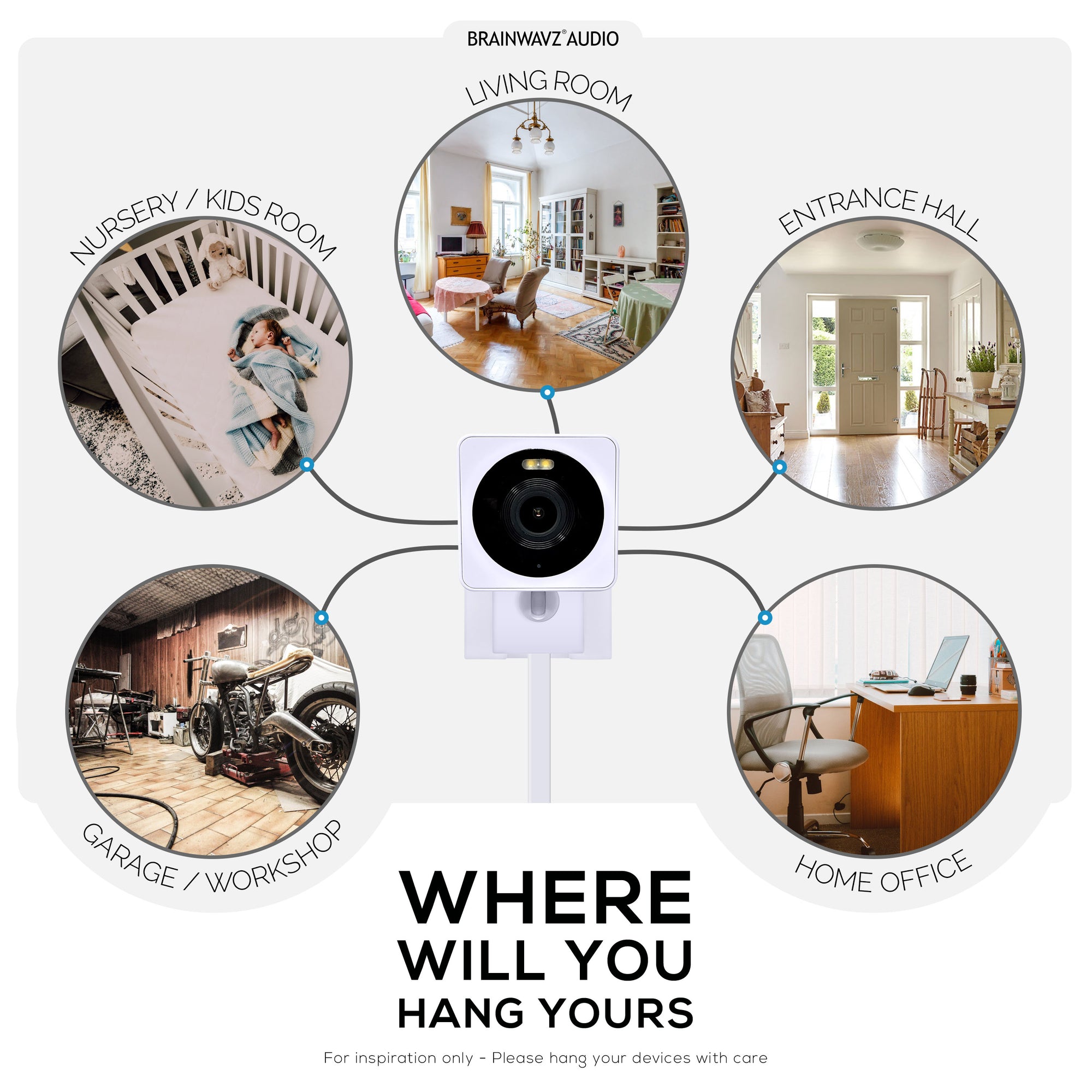 Wall Mount for WYZE Cam OG Indoor/Outdoor 1080p Wi-Fi Camera, Security Camera Holder Bracket, Reduce Blind Spots &amp; Clutter