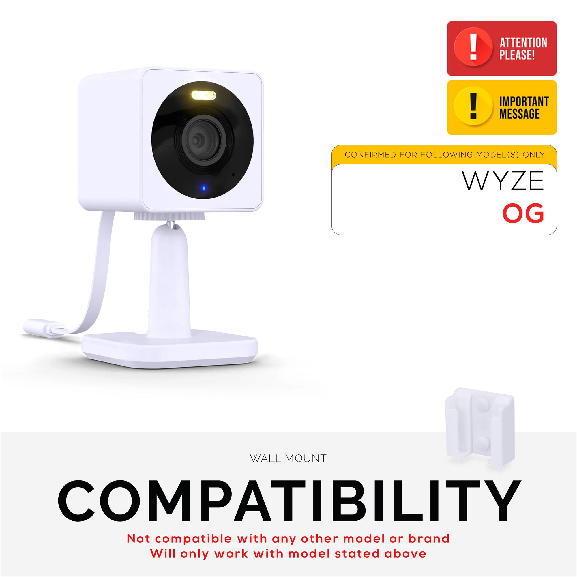 Staffa A Parete Regolabile 360° Per Telecamere Wyze – 5 Pezzi – Uso Interno/Esterno - Foto 3