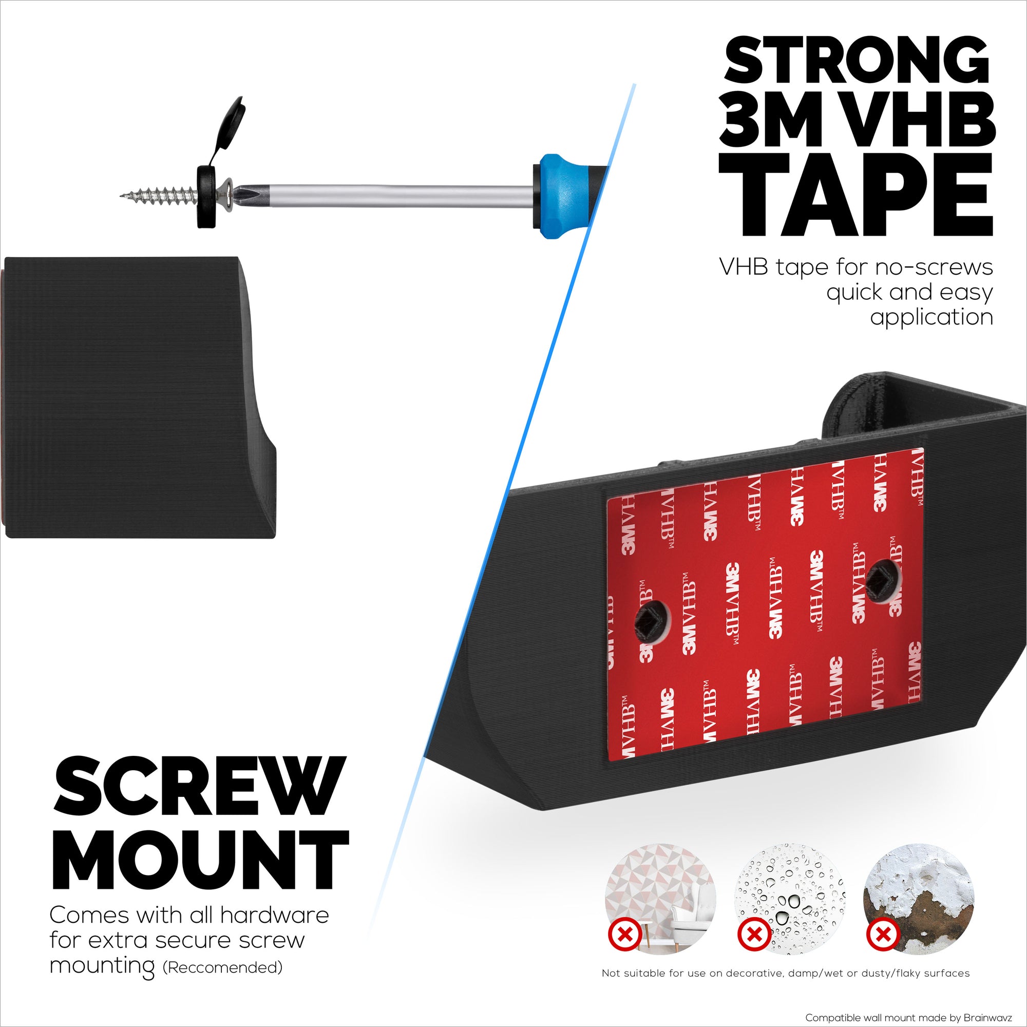 Wall Mount Compatible with Wyze PRO (AXE5400) Mesh Router Wi-Fi 6E Tri-Band, Easy to Install Holder Bracket, Reduce Interference &amp; Clutter