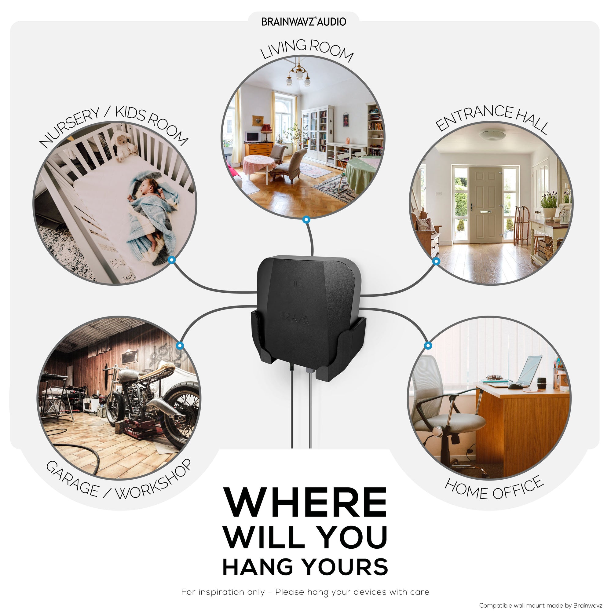 Wall Mount Compatible with Wyze PRO (AXE5400) Mesh Router Wi-Fi 6E Tri-Band, Easy to Install Holder Bracket, Reduce Interference &amp; Clutter