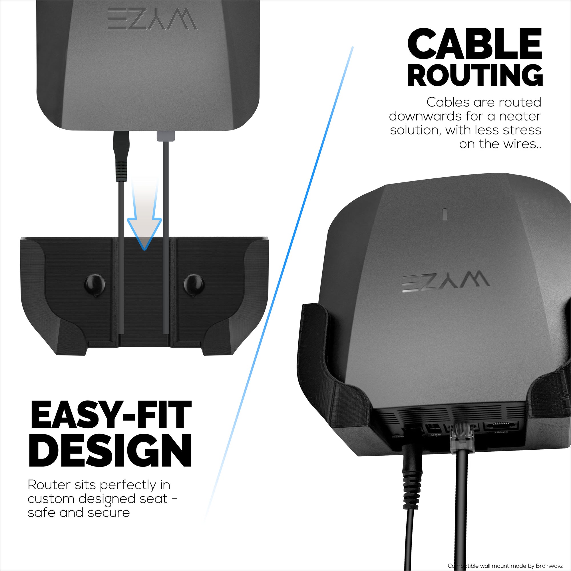 Wall Mount for Wyze Mesh Pro 6E AXE5400 routers - Brainwavz Audio