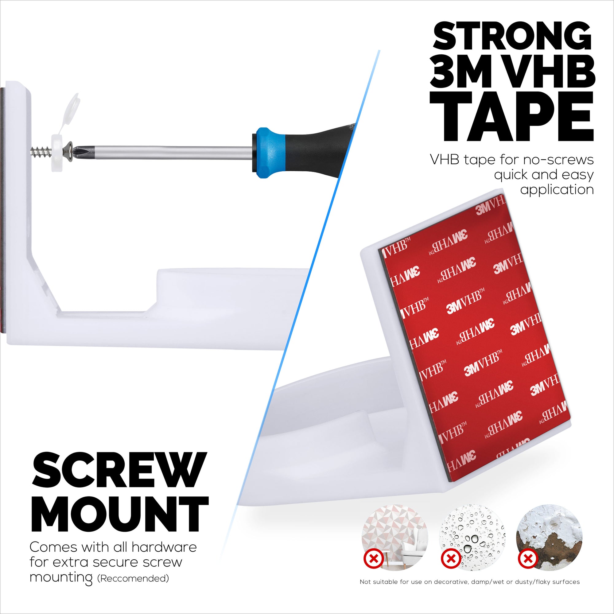 Wall Mount For YI Dome Guard Pet &amp; Baby Indoor Camera, Easy to Install Adhesive Holder Bracket, Reduce Blind Spots &amp; Clutter