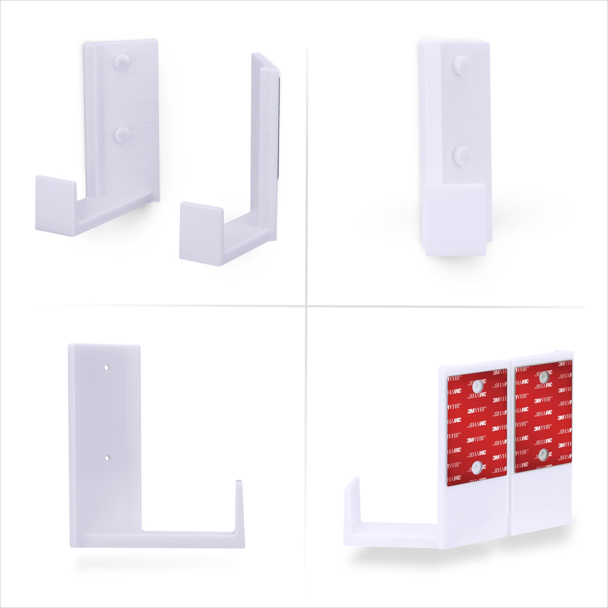 2.5&quot; Corner Cable Box &amp; Router Wall Mount Holder, Adhesive &amp; Screw-In, for Network Switch, Modem, Mesh Wifi, Apple TV, Cameras, Speakers &amp; More, Devices Up to 2.5&quot; / 63mm Thick