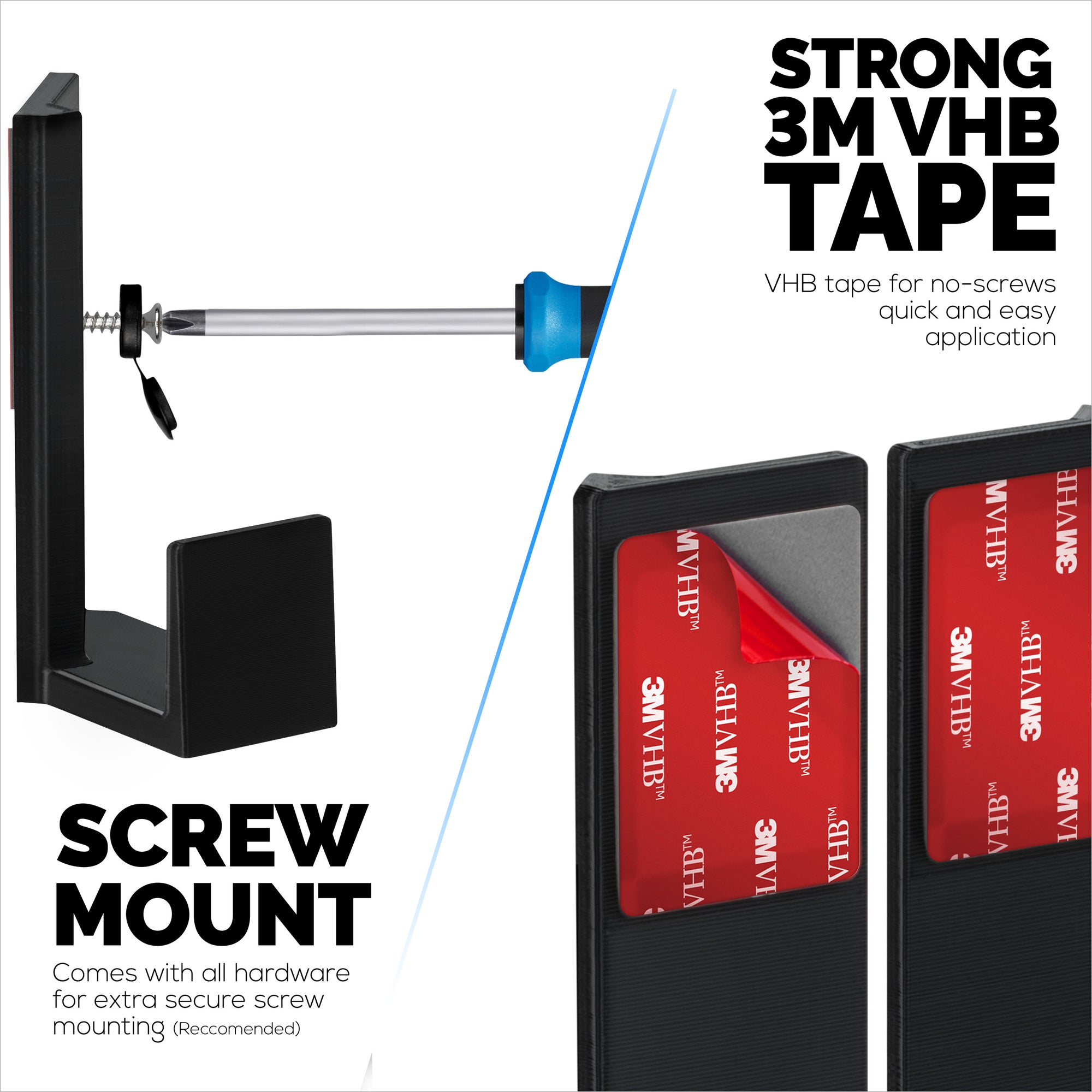 1.5&quot; Corner Cable &amp; Router Wall Mount Holder, Adhesive &amp; Screw-In, for Routers, Network Switch, Modem, Mesh Wifi, Apple TV, Cameras, Speakers &amp; More