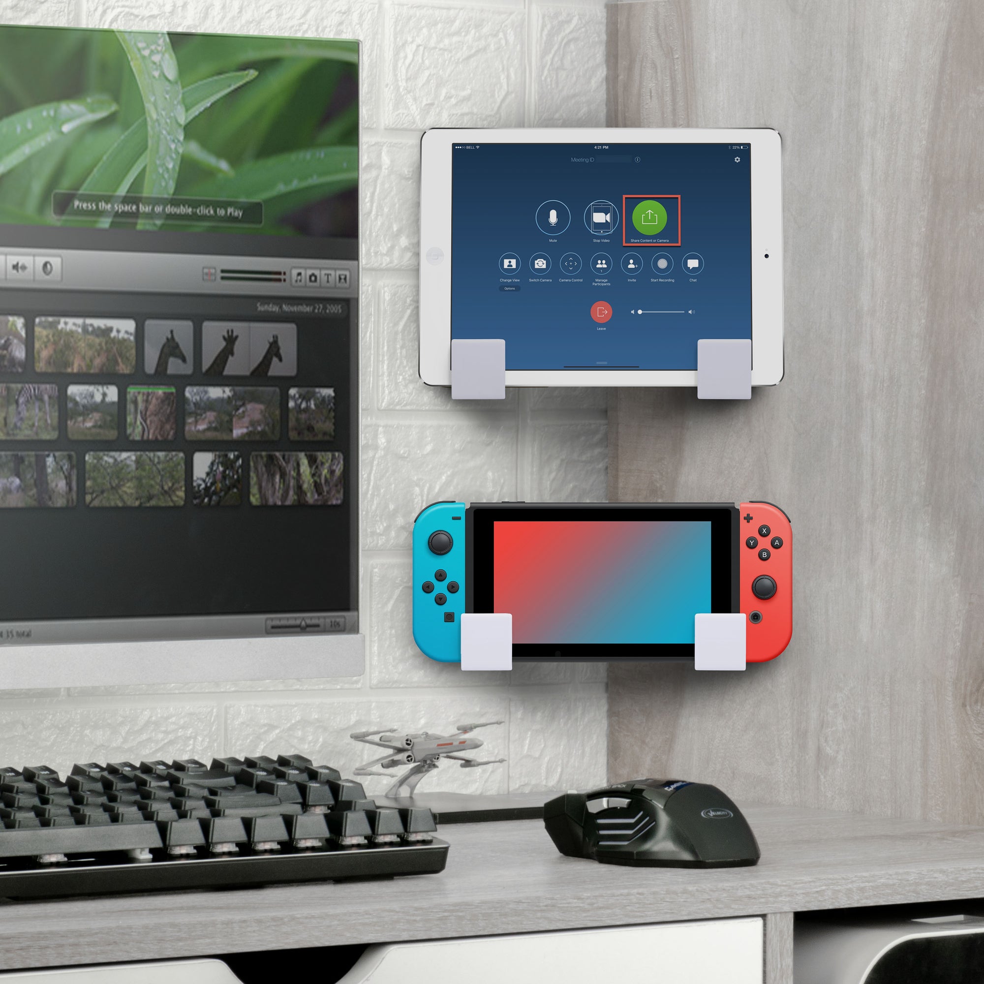 1.5&quot; Corner Cable &amp; Router Wall Mount Holder, Adhesive &amp; Screw-In, for Routers, Network Switch, Modem, Mesh Wifi, Apple TV, Cameras, Speakers &amp; More