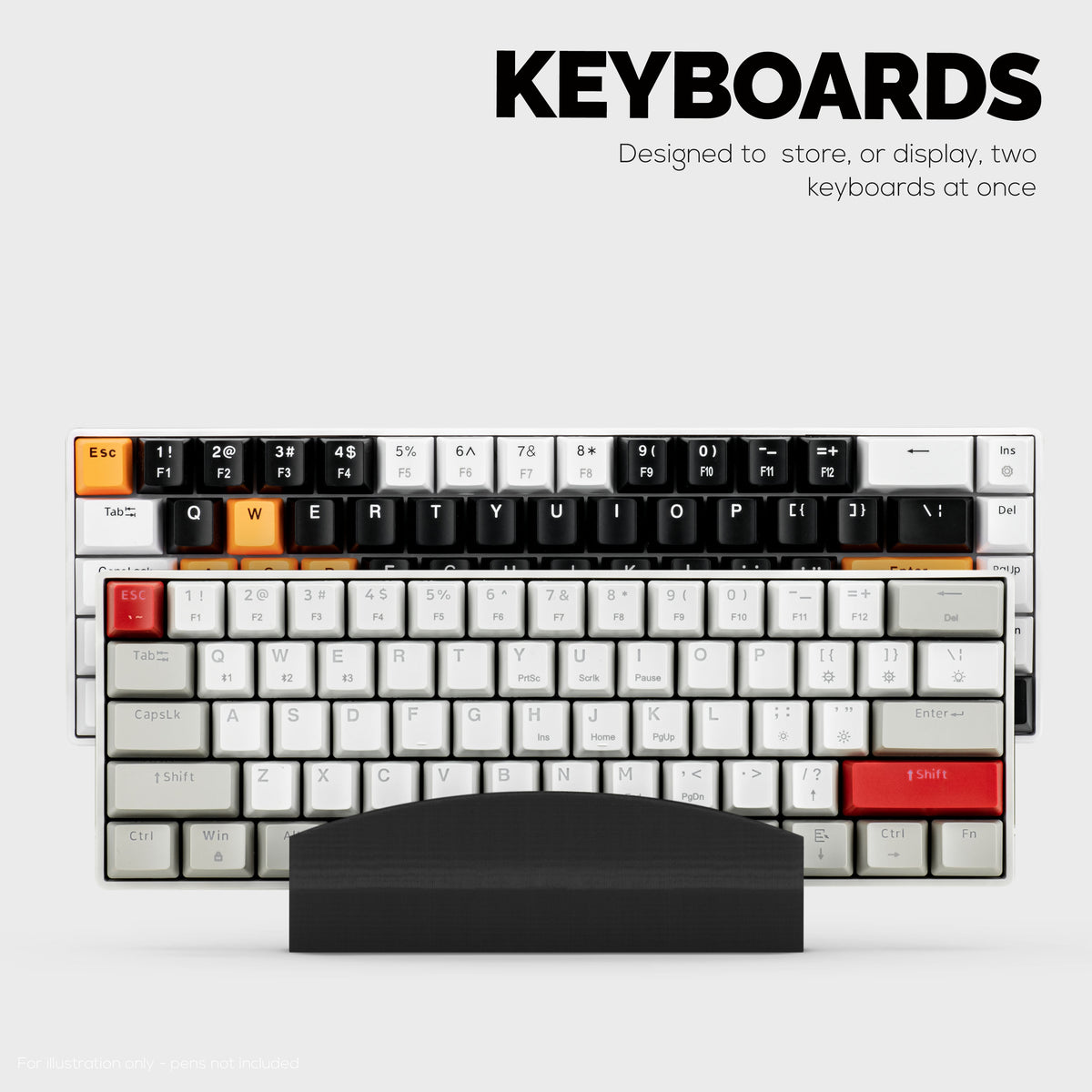 Large Computer Keyboard Desktop Stand- Store Two Keyboards, Full Size ...
