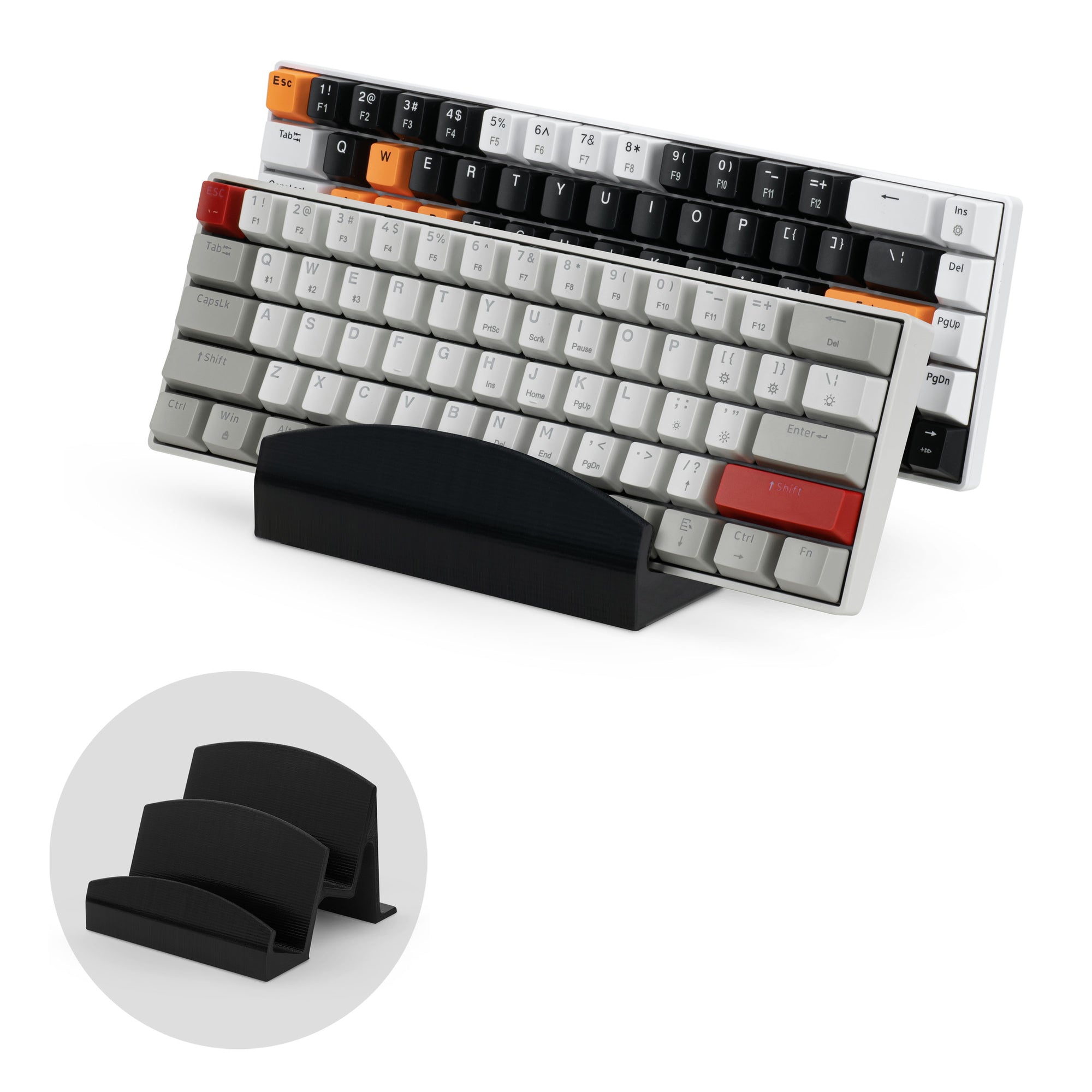Multiple Keyboard Rack Large Computer Keyboard Desktop Stand- Store Two Keyboards, Full Size ...