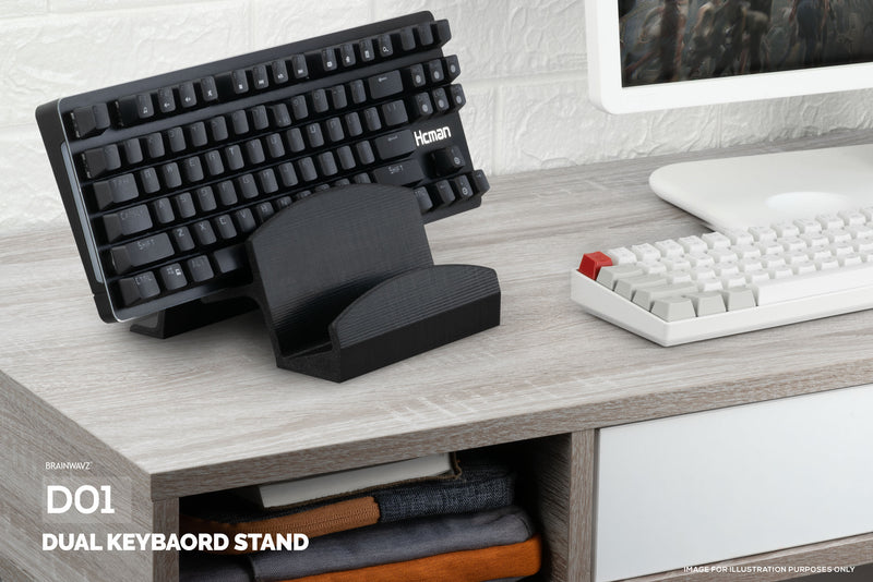 Large Computer Keyboard Desktop Stand Store Two Keyboards, Full Size, 60 Percent Mechanical
