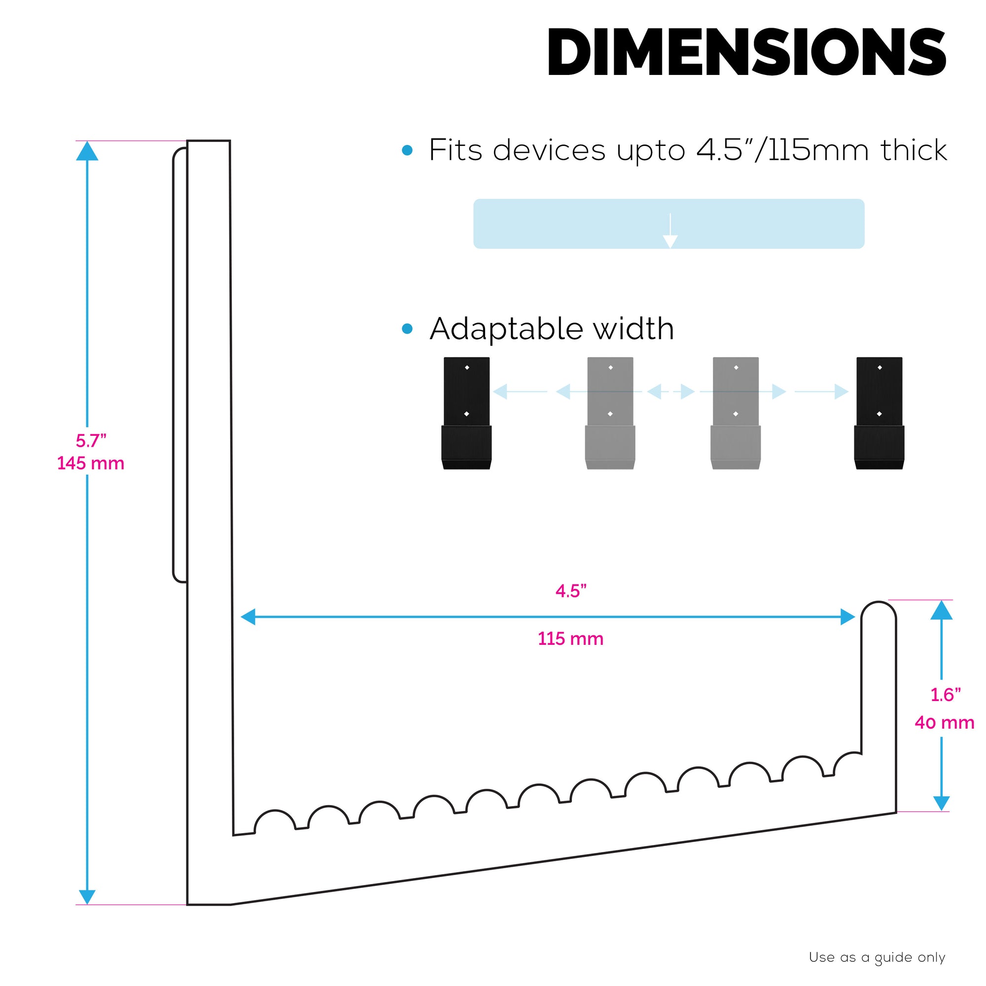 4.5&quot; Cable Box Wall Mount Hanger Holder, Adhesive &amp; Screw-In, for Routers, Laptops, Modem, Mesh Wifi, Apple TV, Network Switch &amp; More