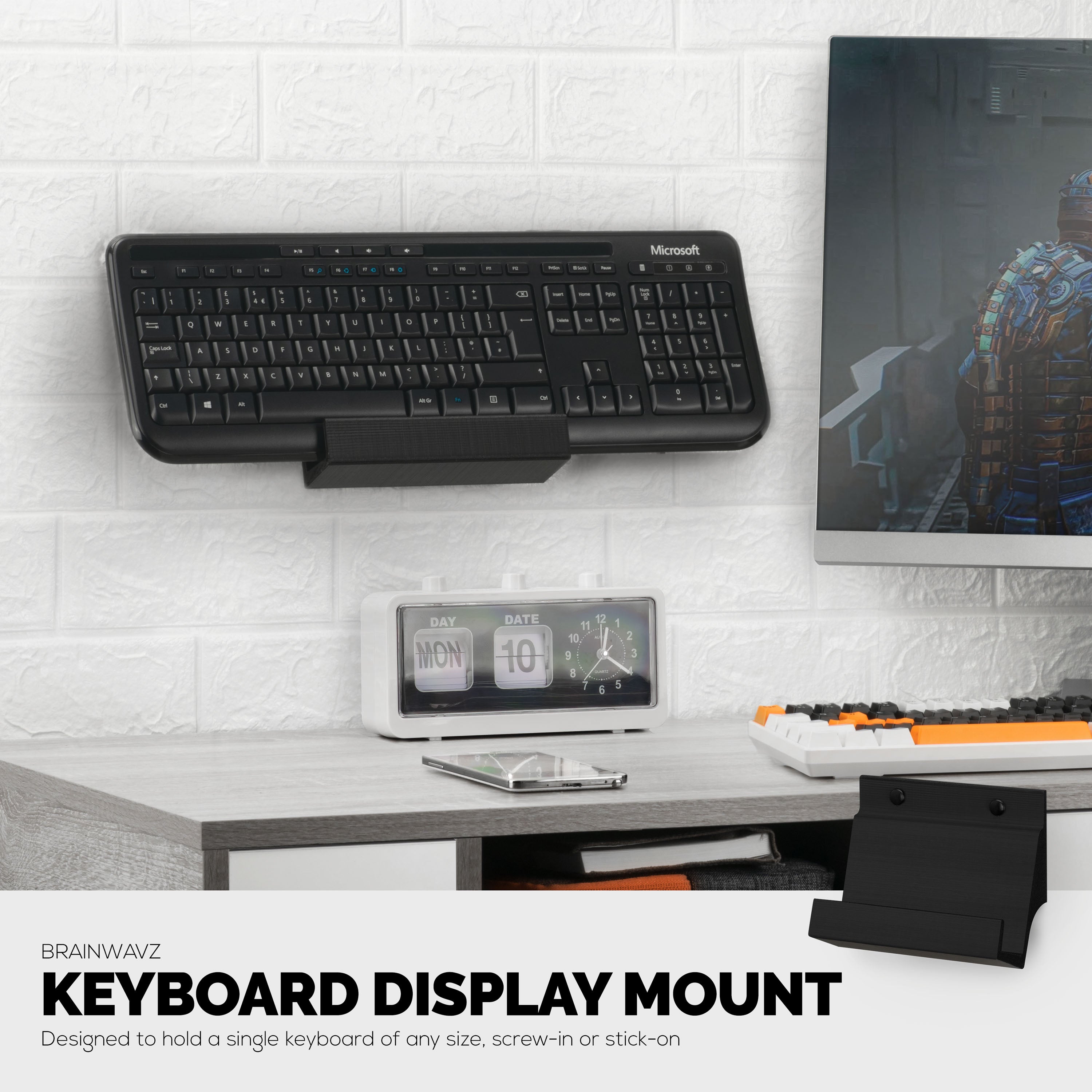 Large Computer Keyboard Desktop Stand- Store Two Keyboards, Full Size ...