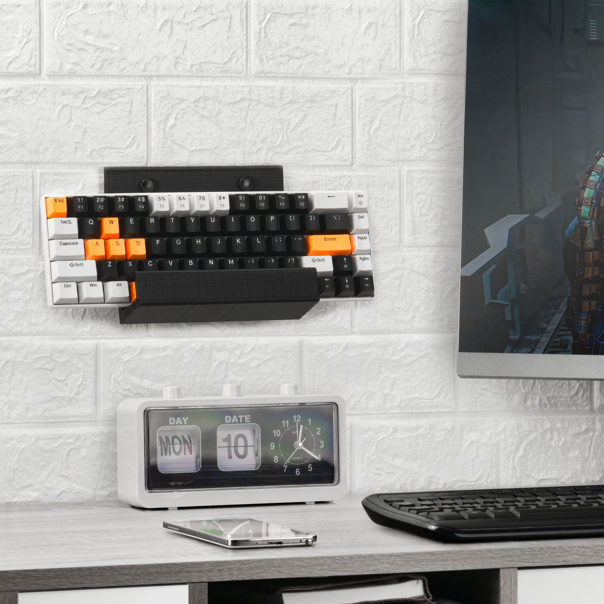 Large Computer Keyboard Desktop Stand- Store Two Keyboards, Full Size ...