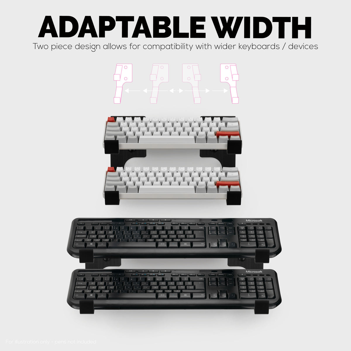Wall Mounted Dual Keyboard Organizer, Suitable for Small Gaming ...