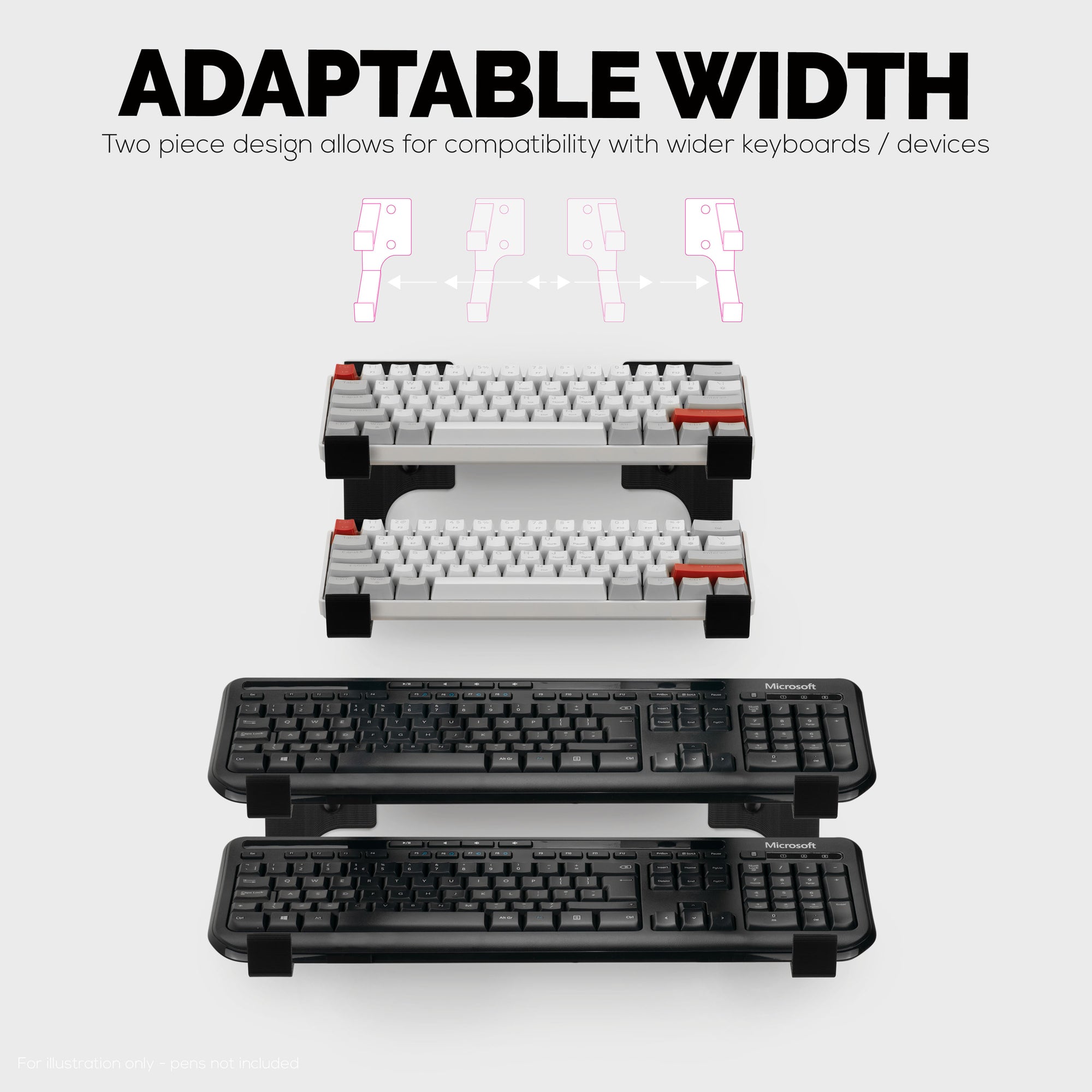 Wall Mounted Dual Keyboard Organizer, Suitable for Small Gaming ...