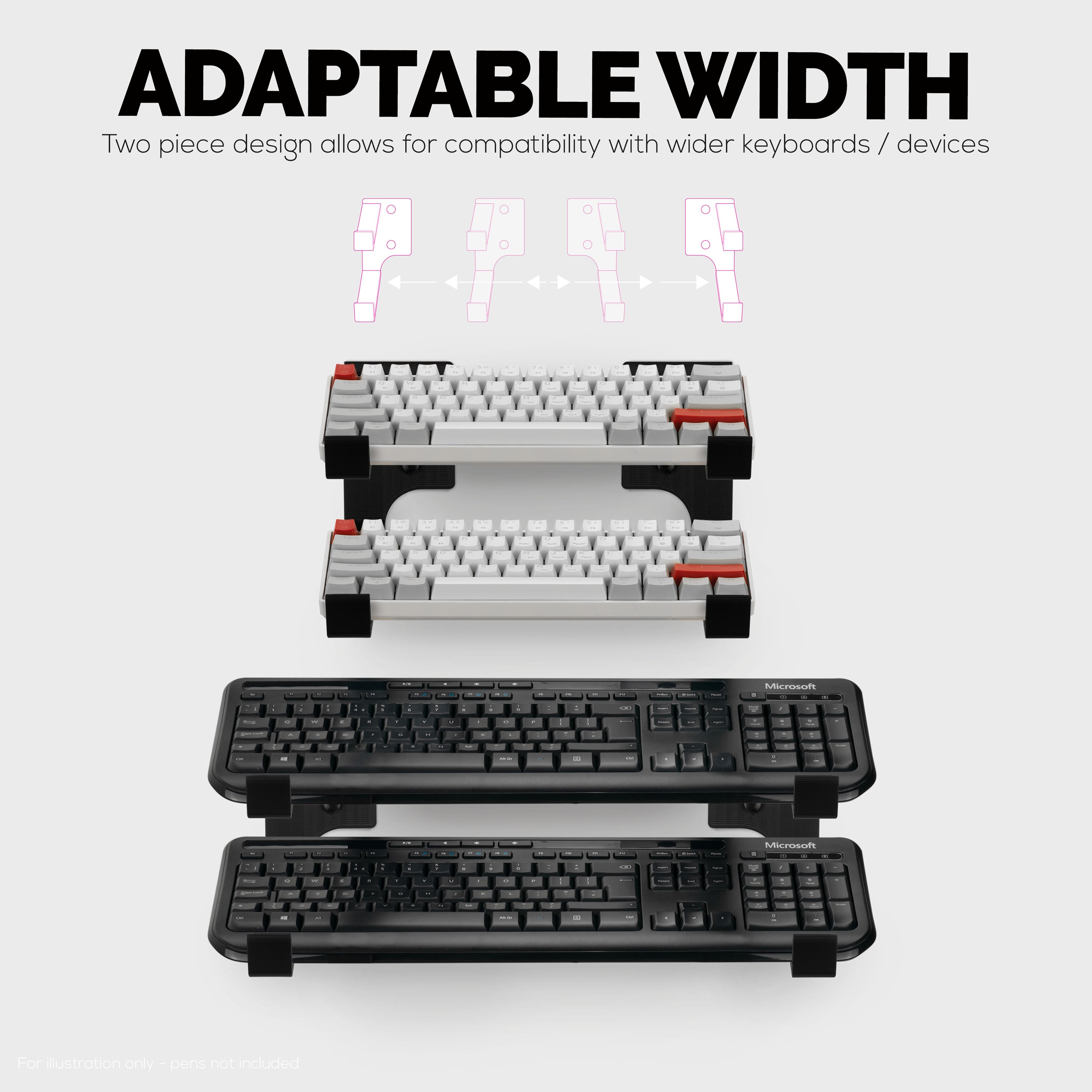 Wall Mounted Dual Keyboard Organizer, Suitable for Small Gaming ...