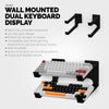 Suporte de teclado de jogo duplo para montagem na parede - Instalação com adesivo ou parafuso - Solução elegante e com economia de espaço para jogadores, casa e escritório (KBW04)