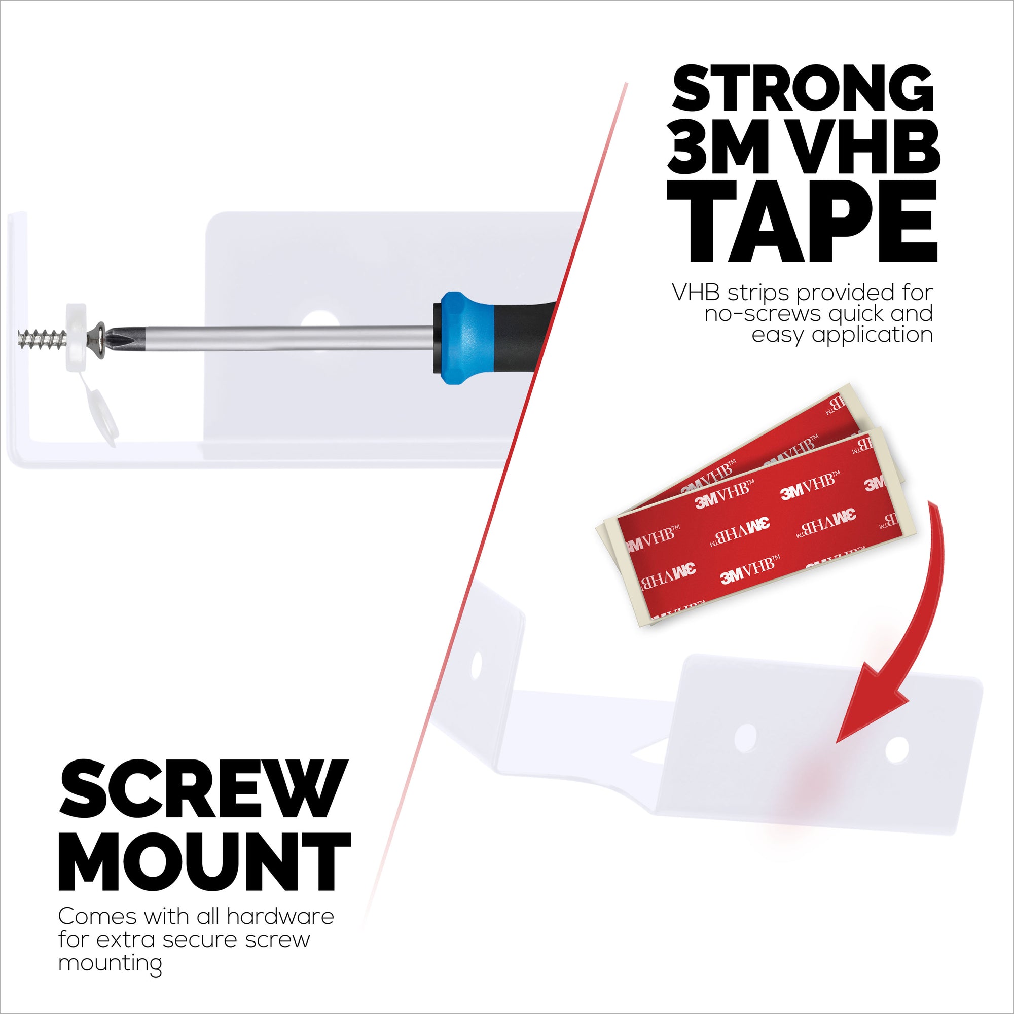 Small Metal Corner Shelf for Security Cameras, Baby Monitors, Speakers, Home Decor &amp; More Universal Shelf Adhesive &amp; Screw-in Wall Mount