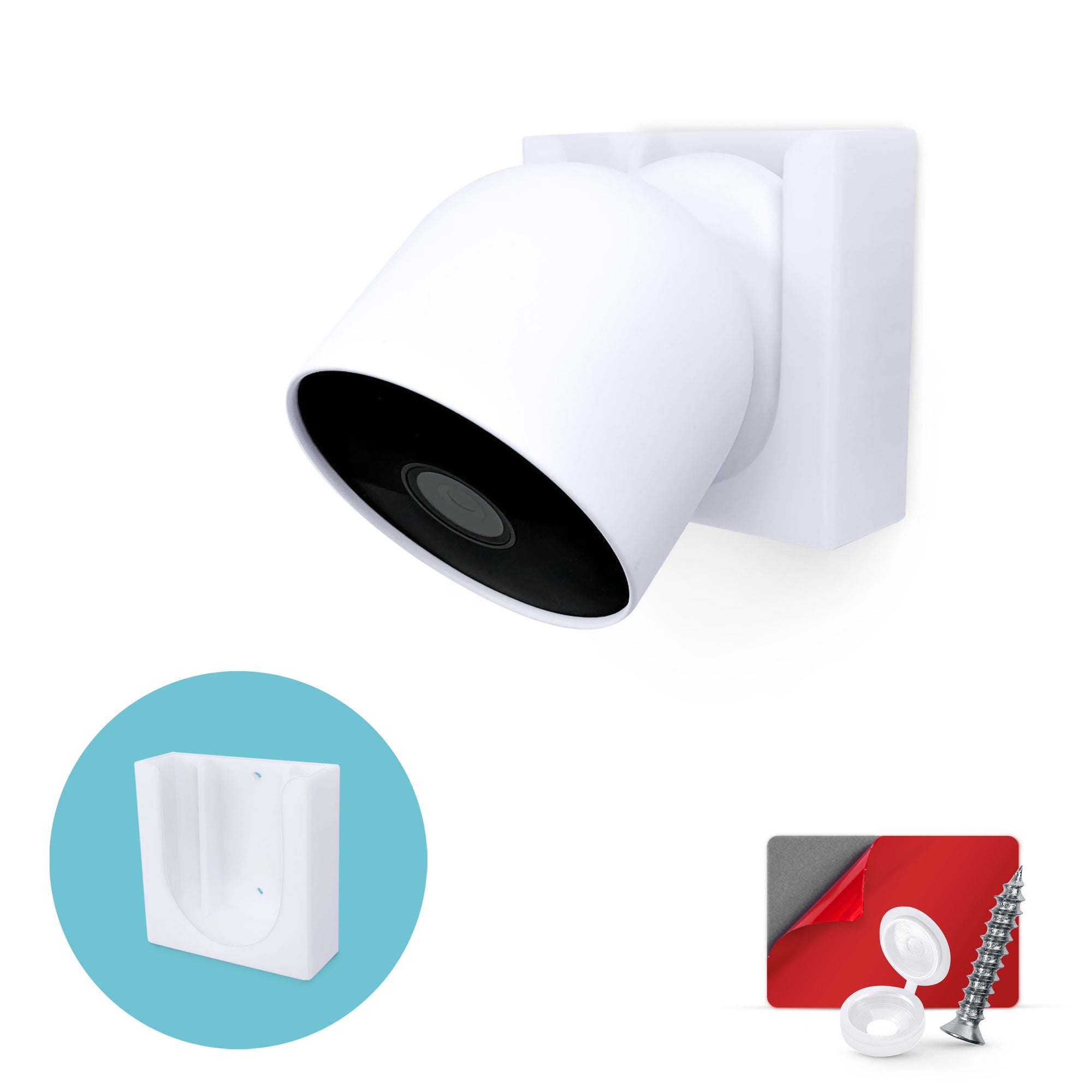 Wall Mount For Google Nest BATTERY Security Camera Holder - Adhesive & Screw-In, No Hassle Installation, Easy Slot-In design