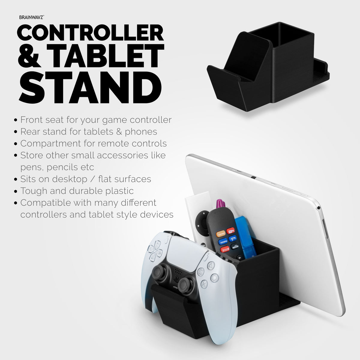 Dual Game Controller & TV Remote Control & Storage Desktop Holder ...