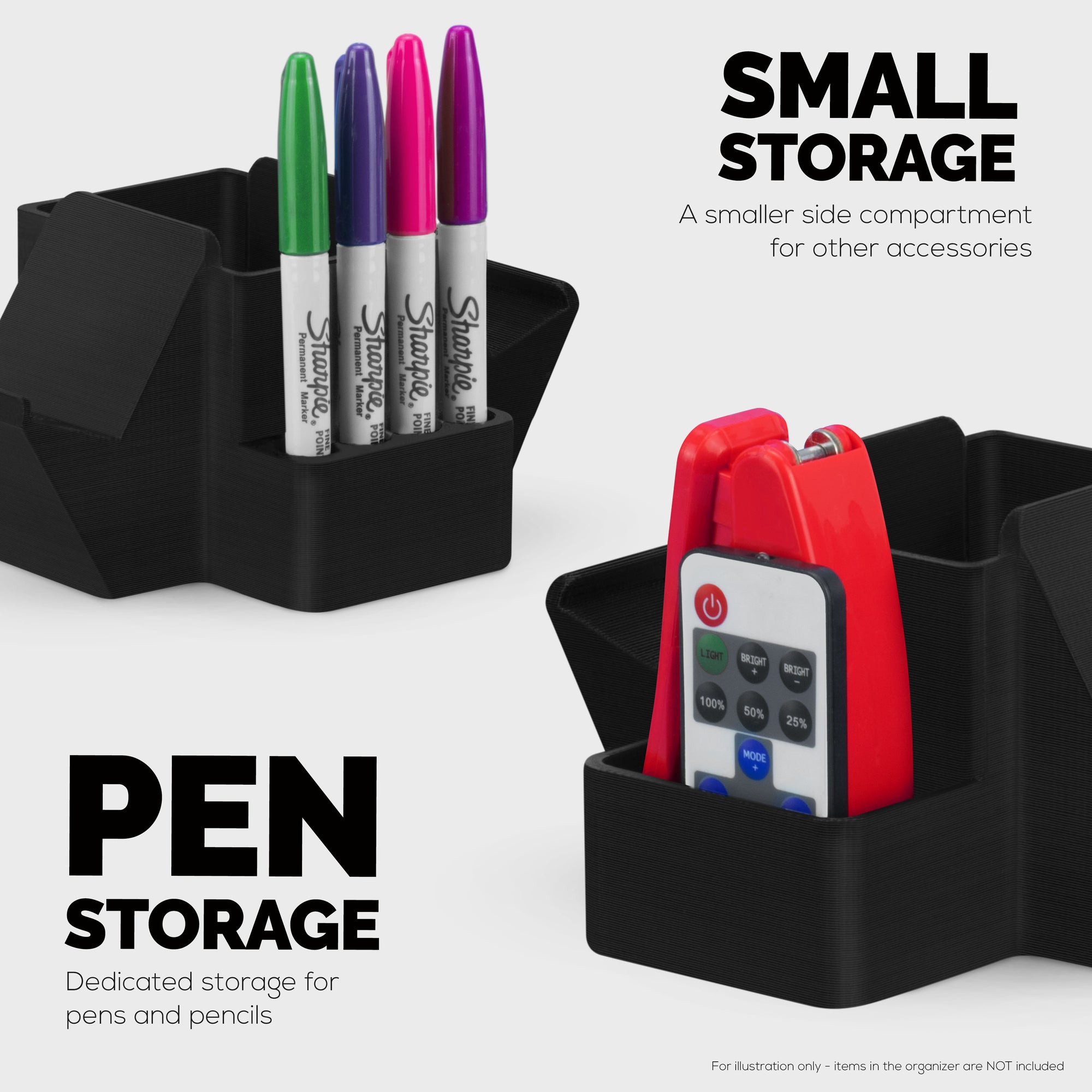 Dual Game Controller, TV Remote &amp; Pen Desk Organizer, Reduce Desktop Clutter, Ideal for Side &amp; Tea Tables, Suitable for All Types of Gamepads, Ample Storage for Stationary &amp; More (D03)