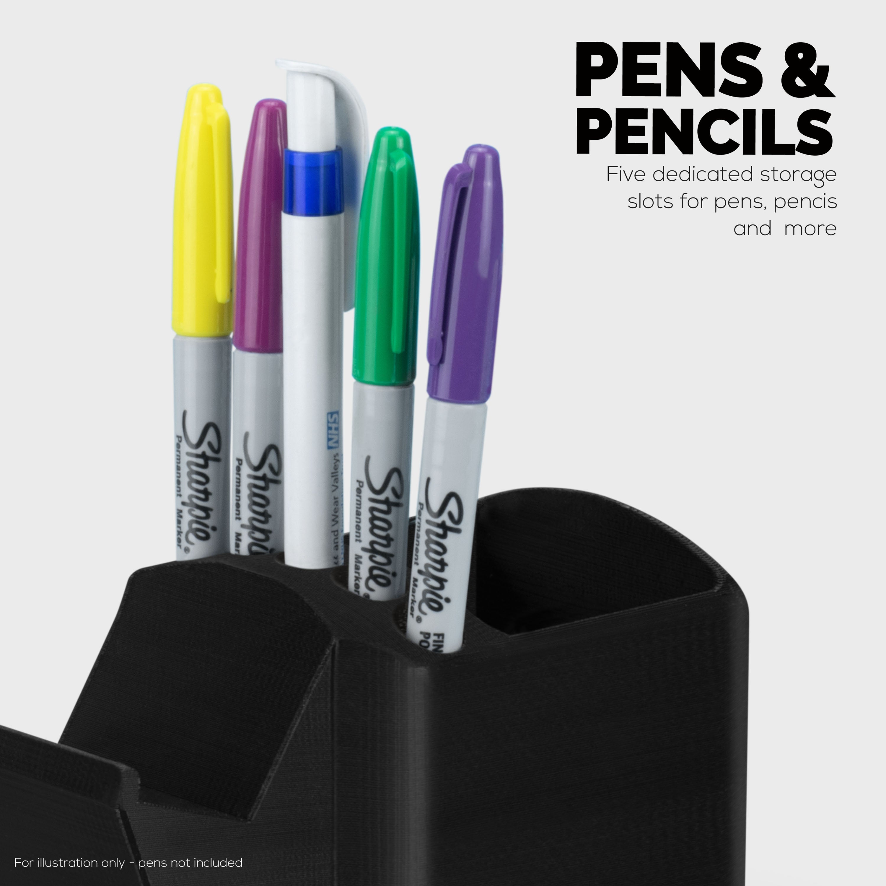 Brainwavz Pen Holder & Desktop Stationary Organizer, TV Remote Control & Office Supplies, for Pens, Pencils, Scissors, Staplers Other Small Home
