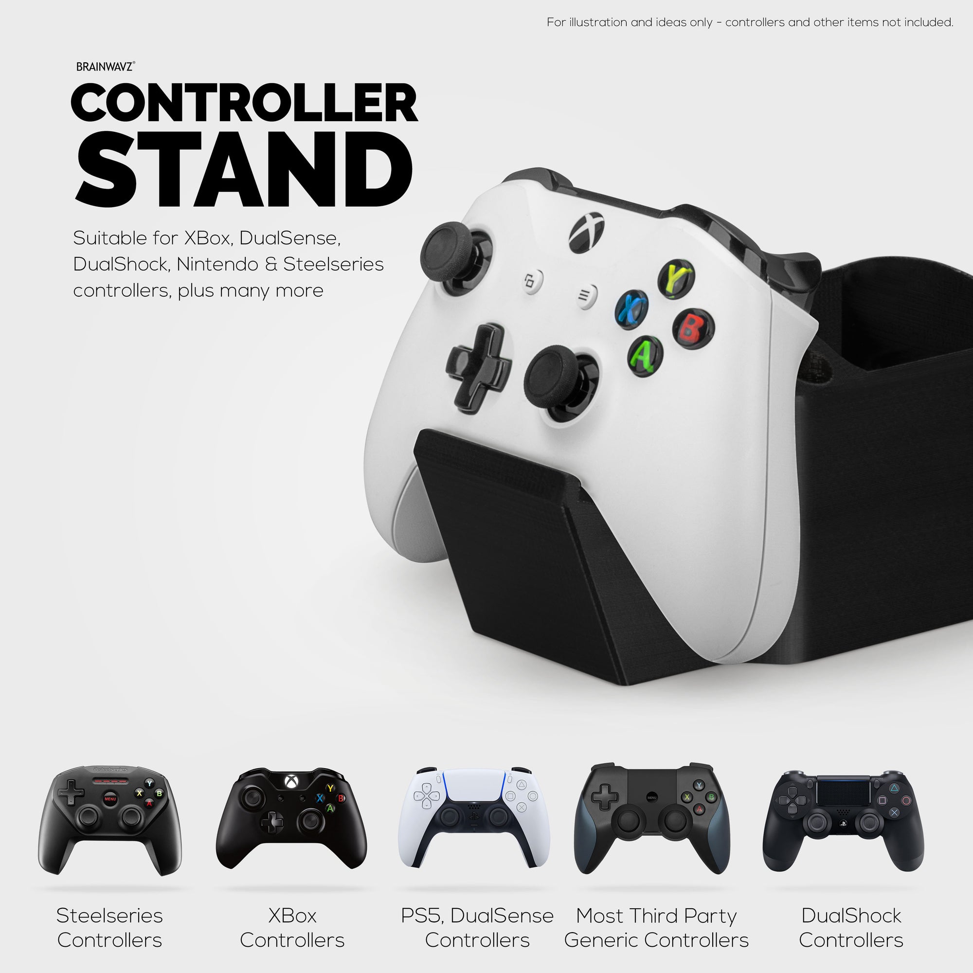 Game Controller, TV Remote Control &amp; Pens Pencils Stationery Storage Desktop Organizer Holder, Universal Design for Xbox ONE PS5 PS4 PC Gamepads (D04)