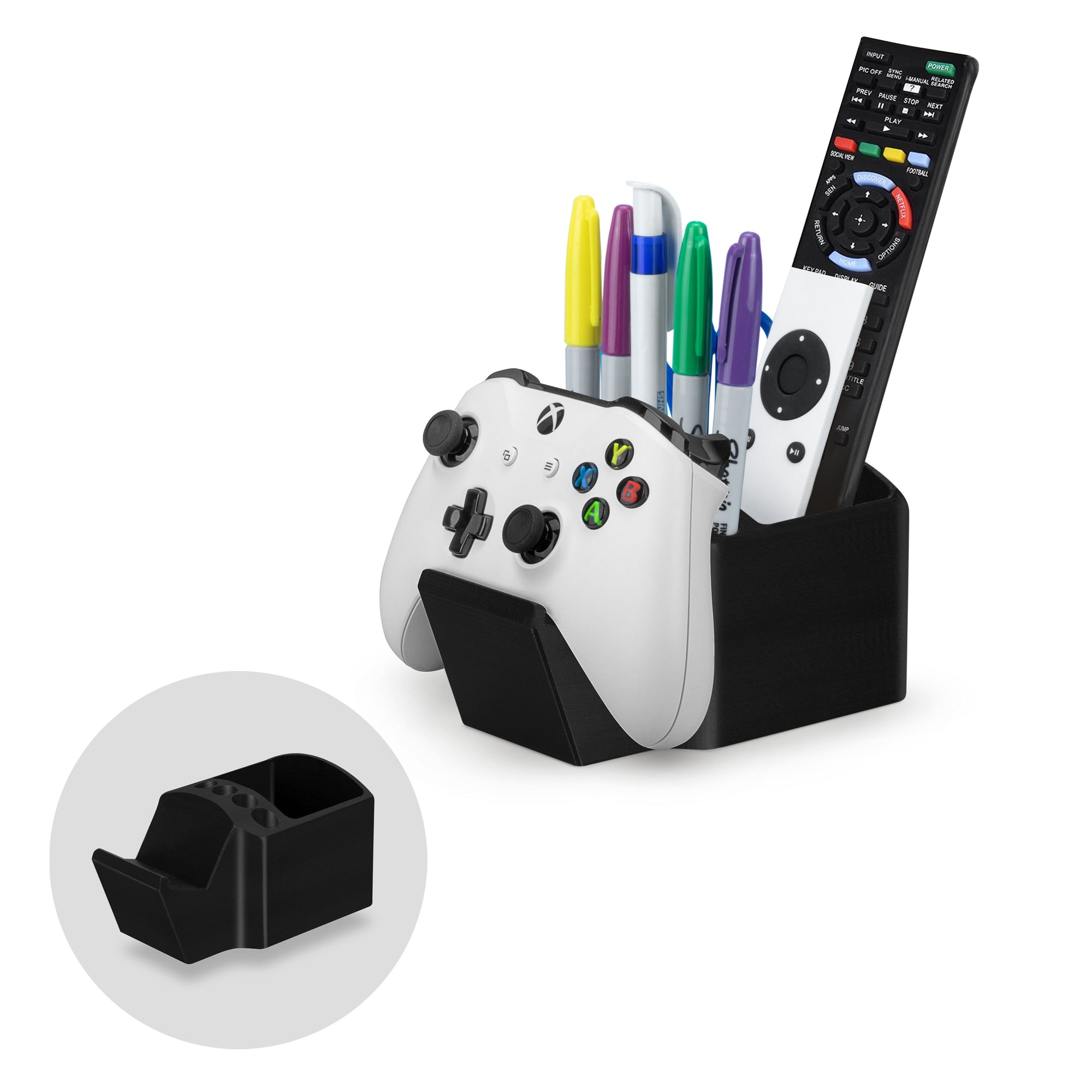 Game Controller, TV Remote Control & Pens Pencils Stationery Storage Desktop Organizer Holder, Universal Design for Xbox ONE PS5 PS4 PC Gamepads (D04)