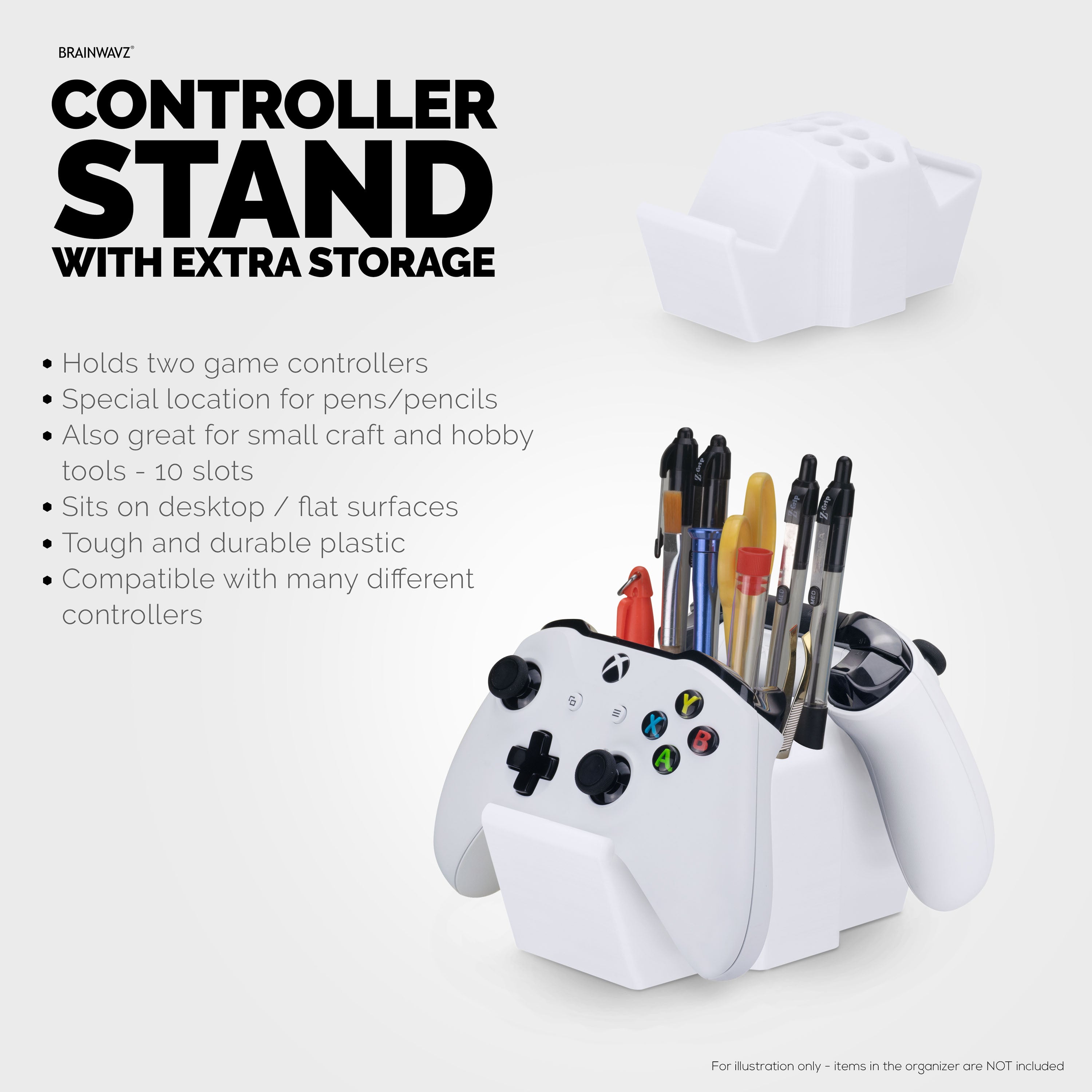 Dual Game Controller & TV Remote Control & Storage Desktop Holder ...