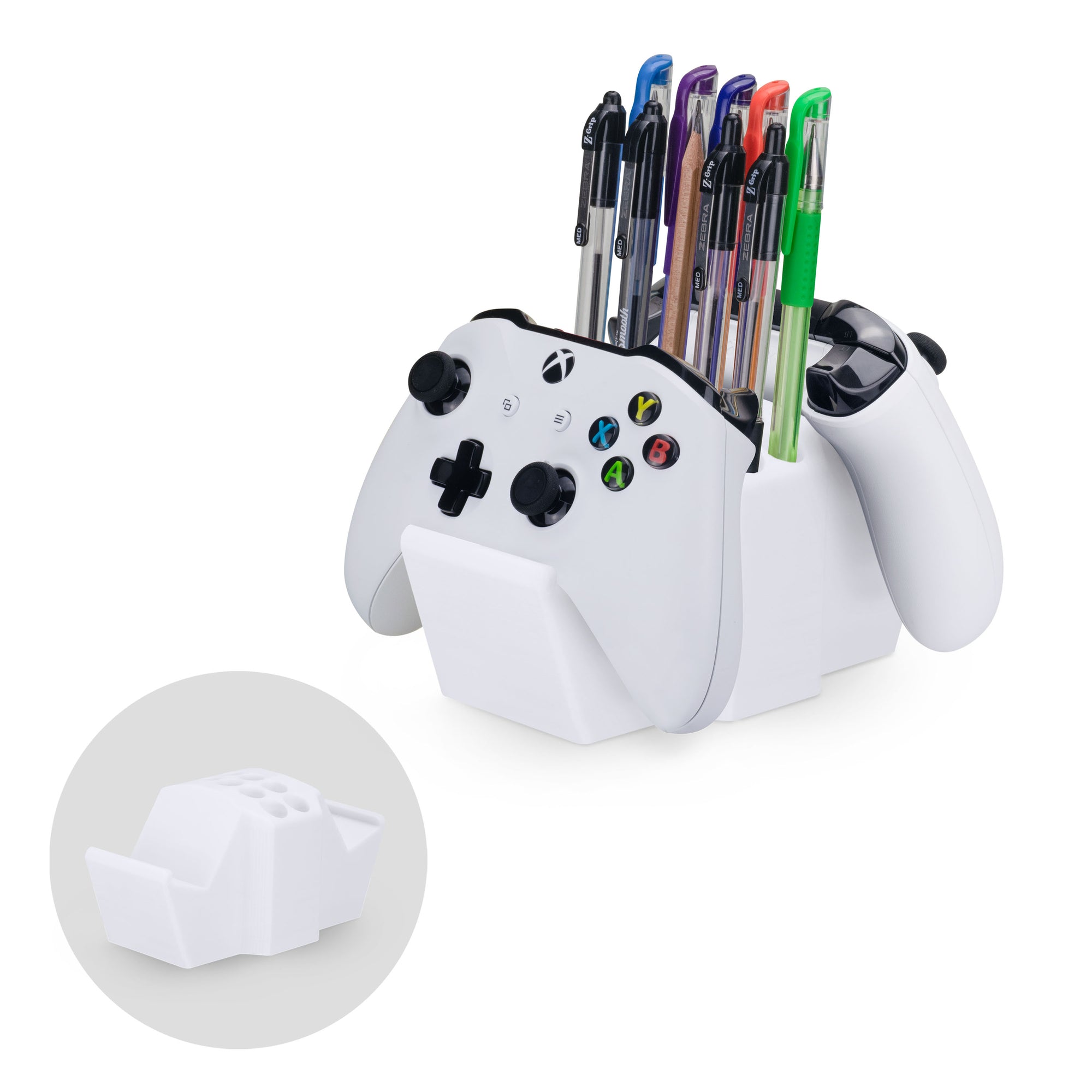 Game Controller Holder &amp; Desktop Pen Organizer Stand With Ten Slots for Pens, Pencils, Stationery, Craft Tools &amp; More - Universal Design for PS5 XBOX SERIES X ONE PS4 SWITCH PC Gamepads - D05
