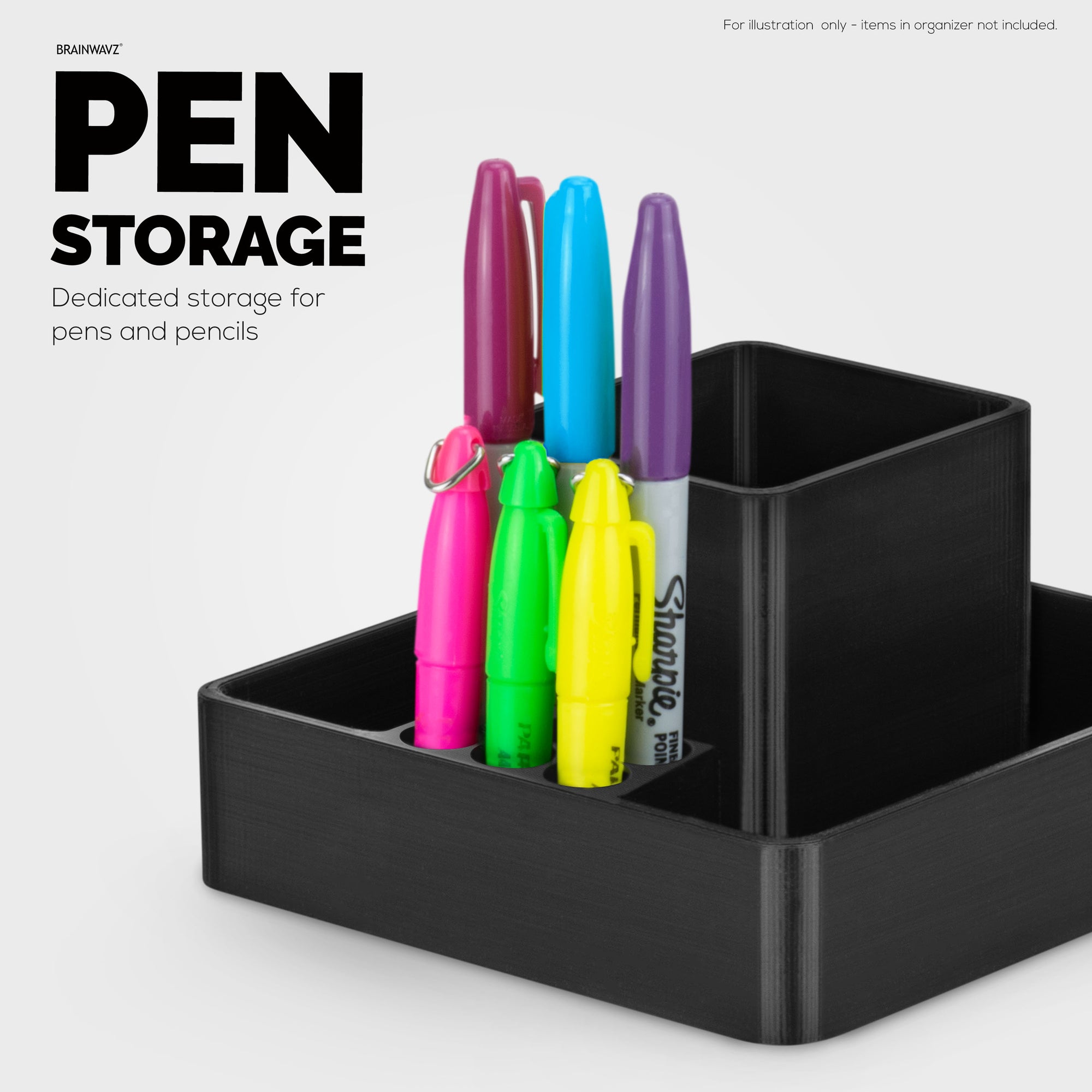 Pen Holder &amp; Desktop Stationery Organizer, TV Remote Control &amp; Office Supplies, For Pens, Pencils, Scissors, Staplers Other Small Home Office Supplies &amp; Accessories (D06)