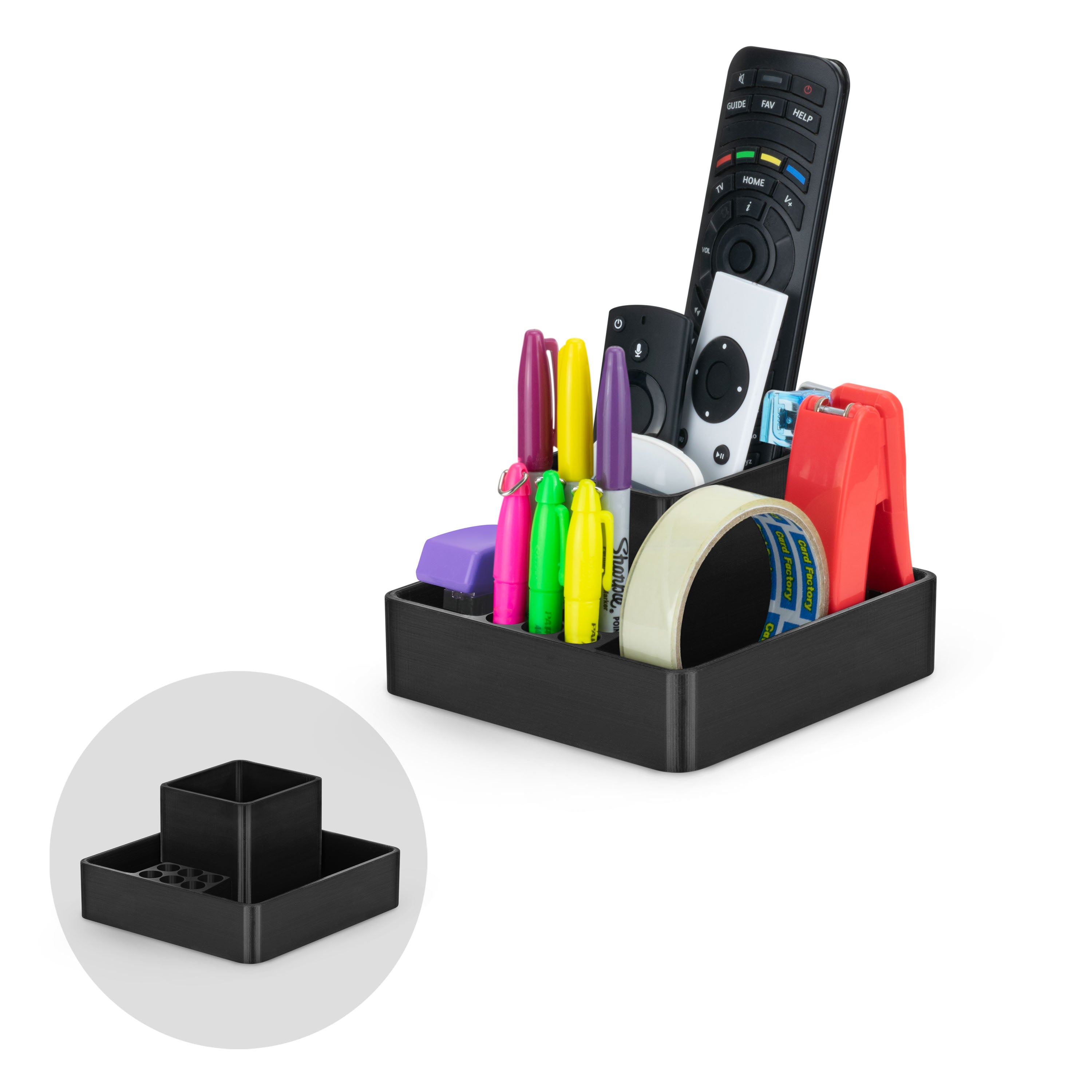 Brainwavz Pen Holder & Desktop Stationary Organizer, TV Remote Control & Office Supplies, for Pens, Pencils, Scissors, Staplers Other Small Home