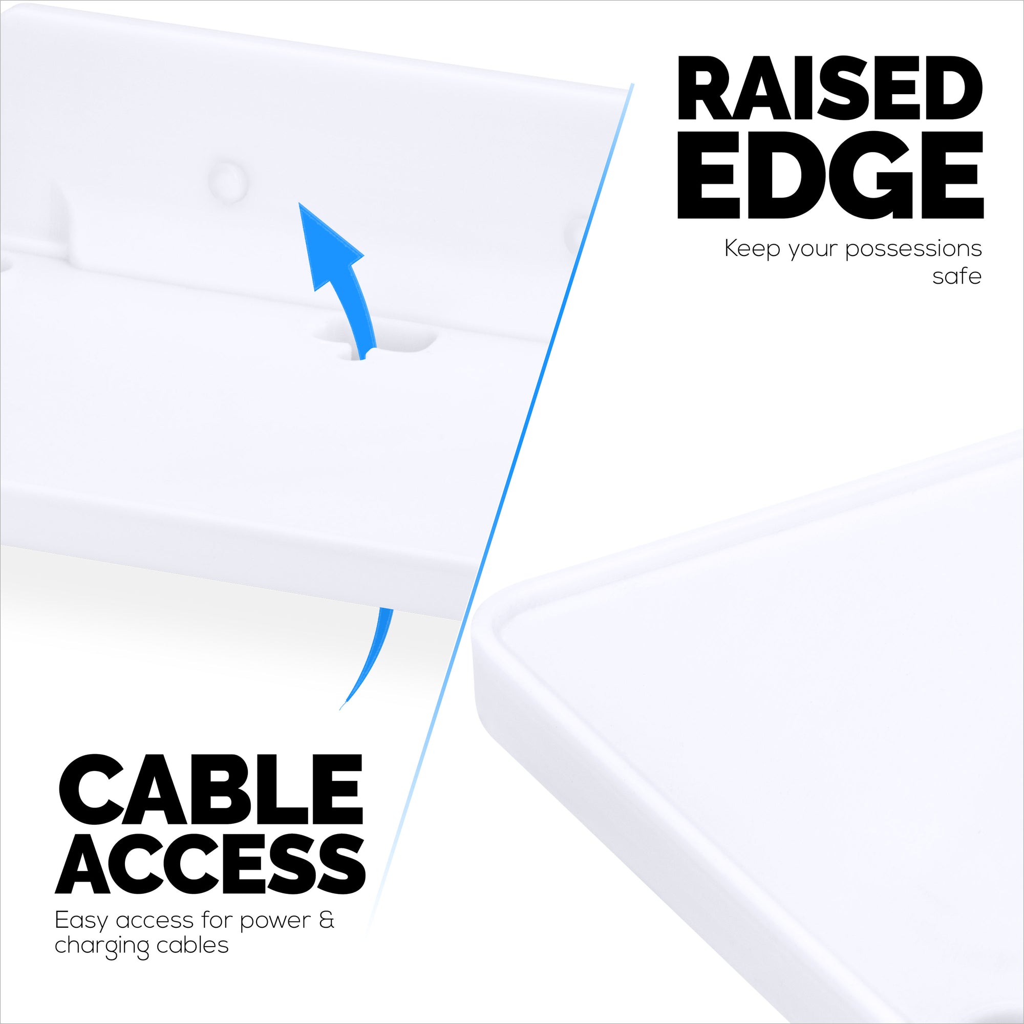 8” Shelf Wall Mount for Speakers, Security Cameras, Baby Monitors, Plants Toys &amp; More, Floating Shelves, Adhesive &amp; Screw-In