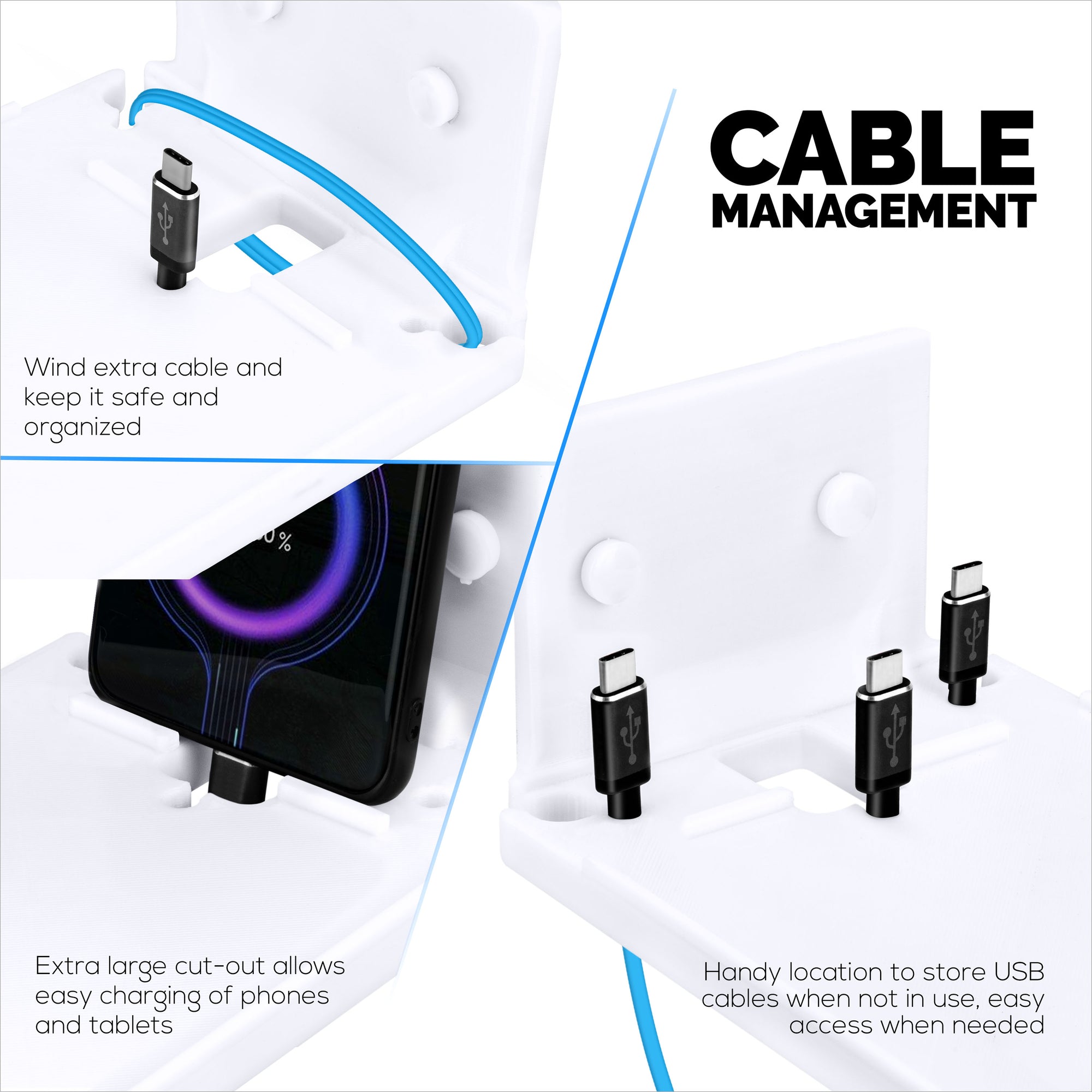 4&quot; Small Wall Mount Shelf with Tablet &amp; Phone Holder, Use for Baby Monitors, Bedside, Decor, Cameras, Speakers &amp; More, Adhesive &amp; Screw-in