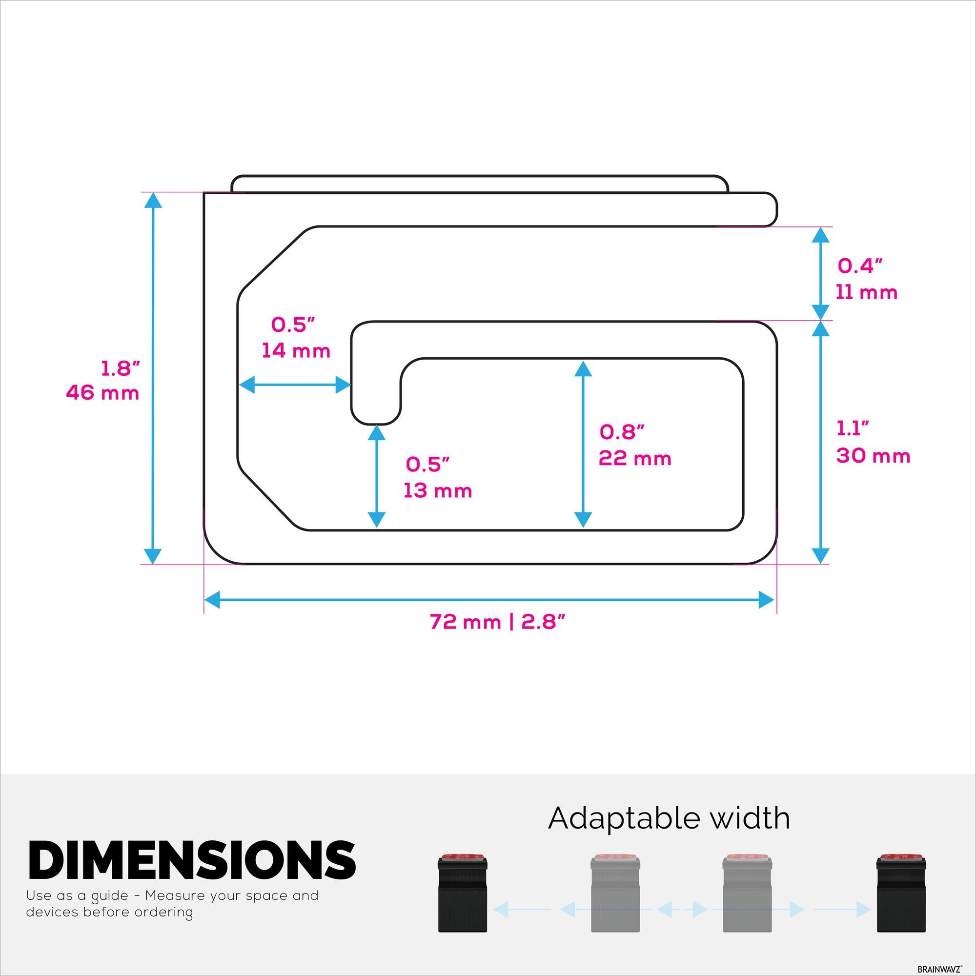 3pc VHB Adhesive Cable Organizer Holder, For Heavy Cables, PC Cords &amp; Wires with Strong Adhesive, Under Desk Mount Management - Small