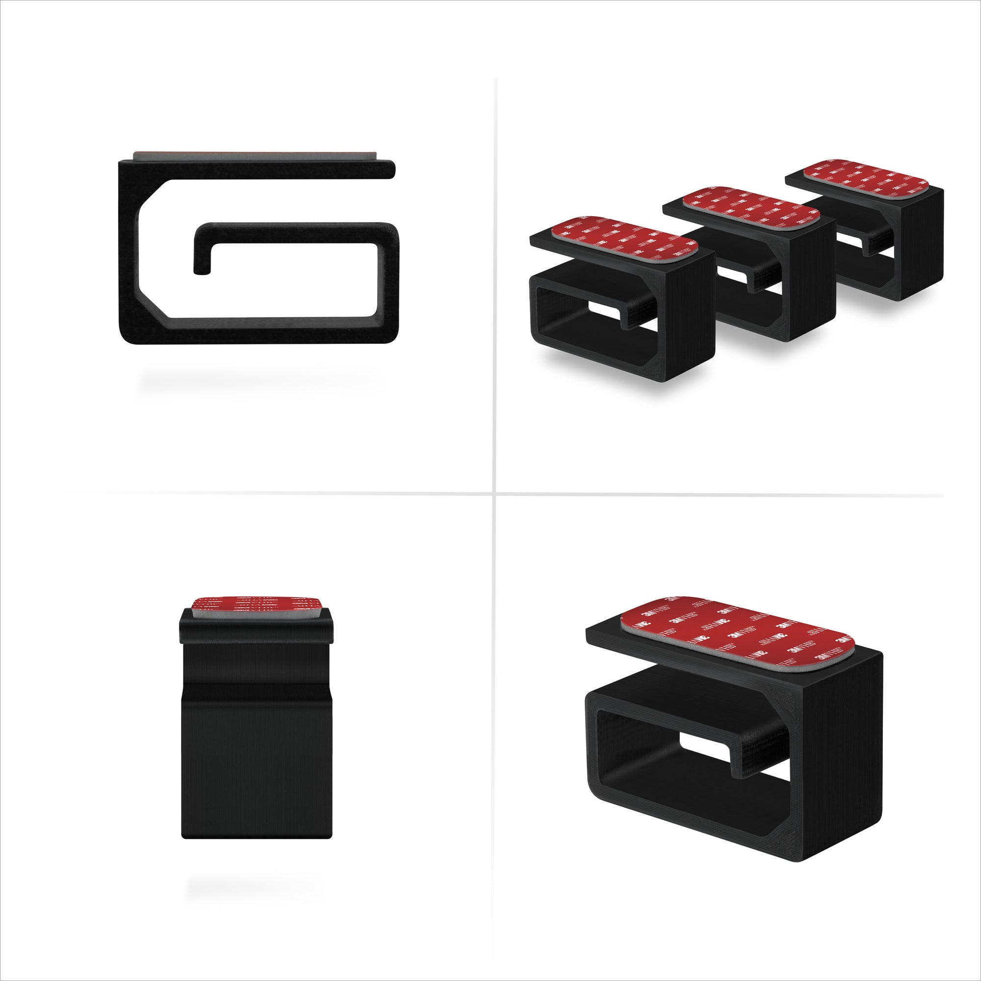 3pc VHB Adhesive Cable Organizer Holder, For Heavy Cables, PC Cords &amp; Wires with Strong Adhesive, Under Desk Mount Management - Small