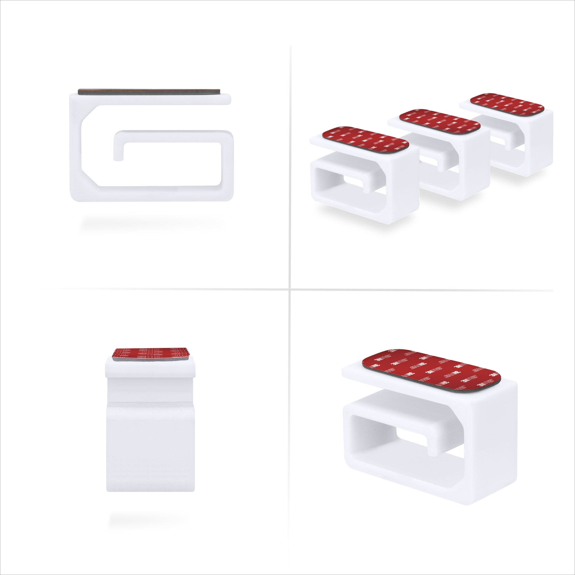 3pc VHB Adhesive Cable Organizer Holder, For Heavy Cables, PC Cords &amp; Wires with Strong Adhesive, Under Desk Mount Management - Small