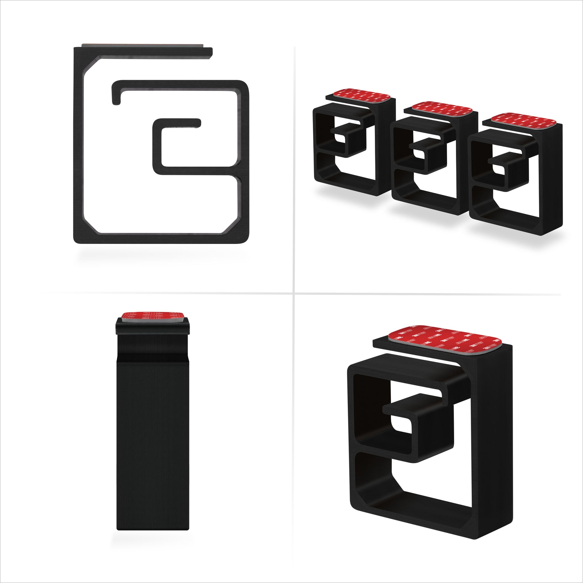 3pc VHB Cable Organizer Holder, For Heavy Cables, PC Cords &amp; Wires with Strong Adhesive, Under Desk Mount Management System - XL