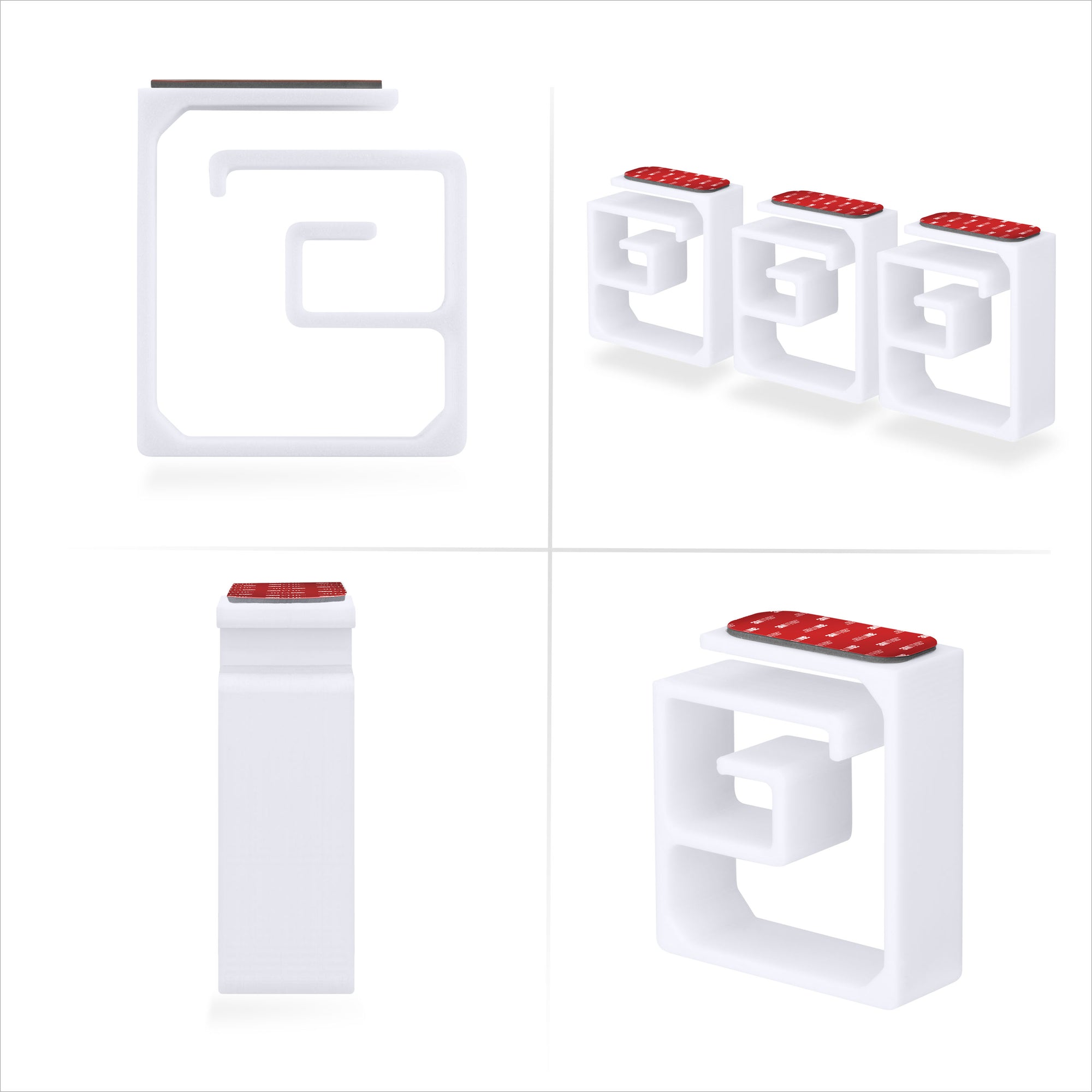 3pc VHB Cable Organizer Holder, For Heavy Cables, PC Cords &amp; Wires with Strong Adhesive, Under Desk Mount Management System - XL