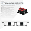 Twin Under Desk Laptop &amp; Device Holder Mount, Adhesive &amp; Screw In, Devices upto 3&quot; Like Small Computers Laptops Macbook Surface Keyboard Routers Modems Cable Box Network Switch &amp; More