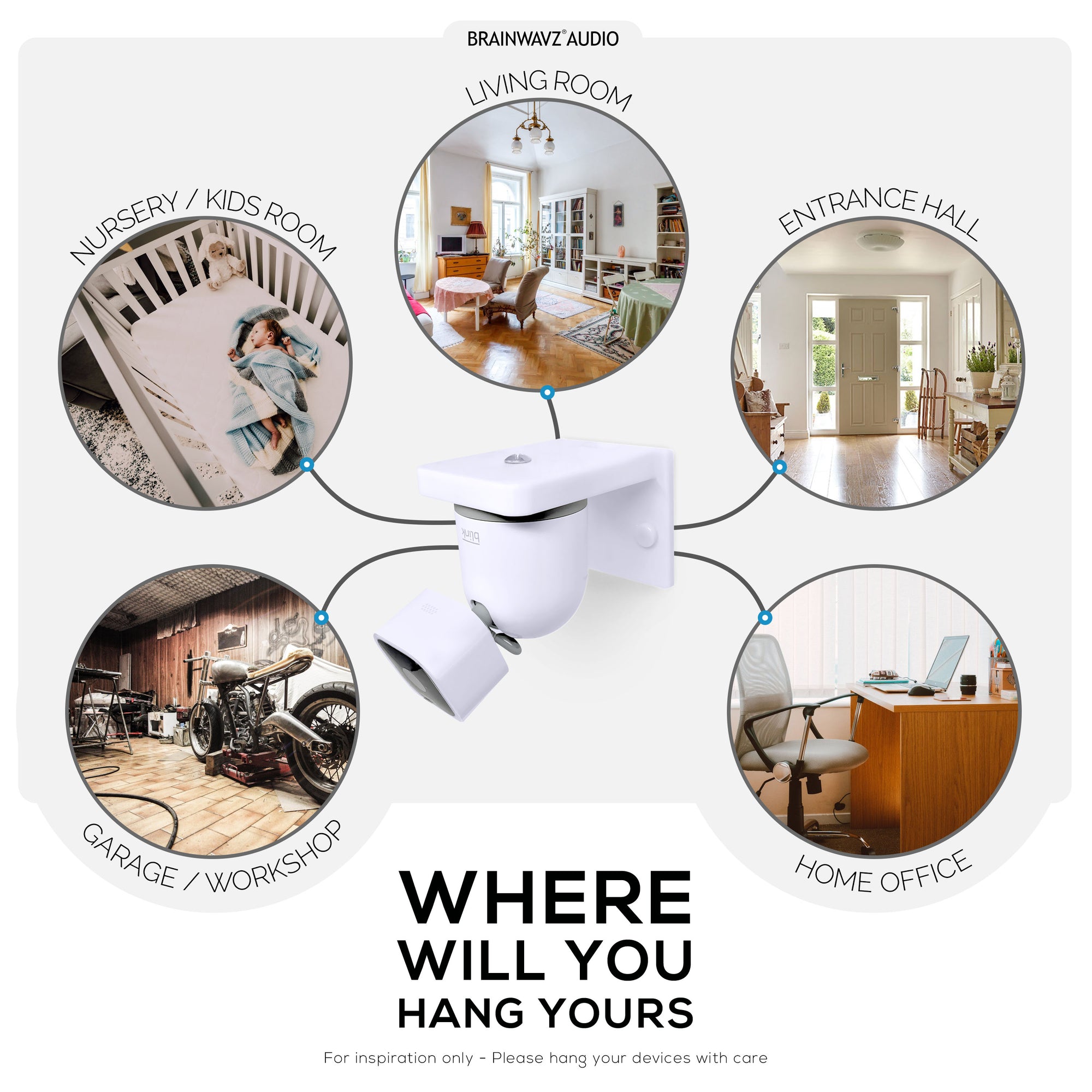 Wall Mount for Blink Mini Pan Tilt Accessory, Security Camera Holder, Adhesive &amp; Screw-In