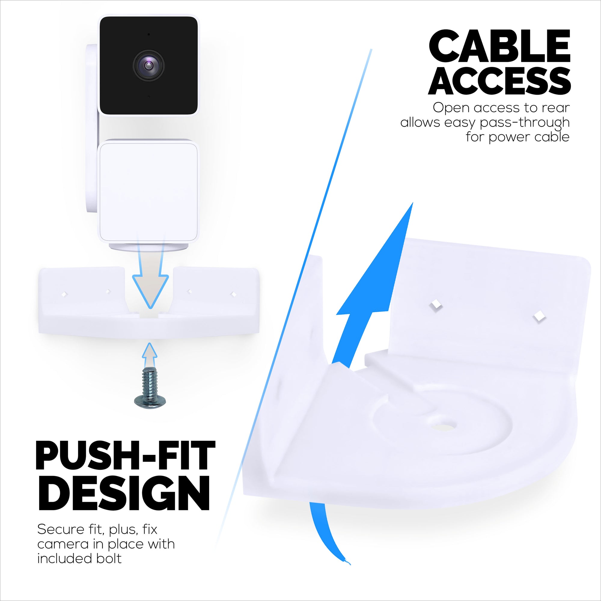 Corner Wall Mount for Wyze Cam Pan V3 Security Camera Holder, Screw-in Or VHB Stick On