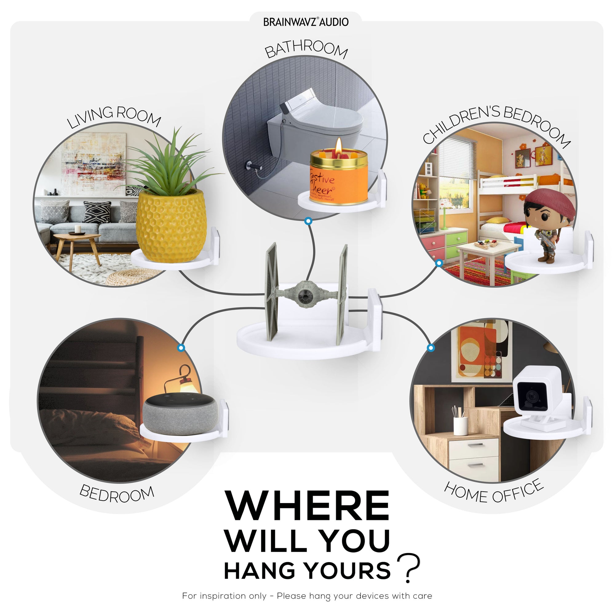 رف عائم صغير مقاس 4 بوصات ، لاصق ومسمار ، لمكبرات الصوت التي تعمل بالبلوتوث ، والكاميرات ، والنباتات ، والألعاب ، والكتب والمزيد ، ورفوف سهلة التركيب على الحائط (أبيض)