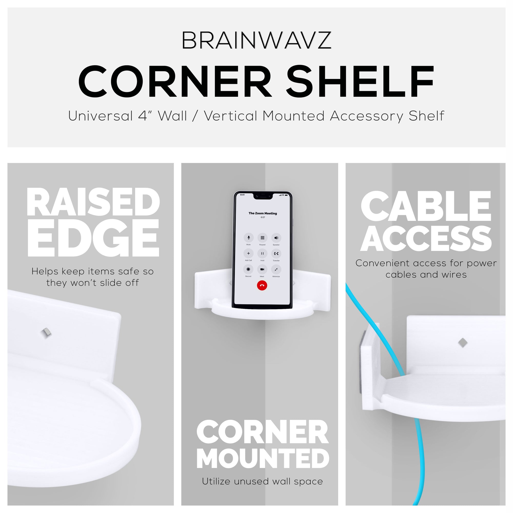 رف عائم صغير مقاس 4 بوصات ، لاصق ومسمار ، لمكبرات الصوت التي تعمل بالبلوتوث ، والكاميرات ، والنباتات ، والألعاب ، والكتب والمزيد ، ورفوف سهلة التركيب على الحائط (أبيض)
