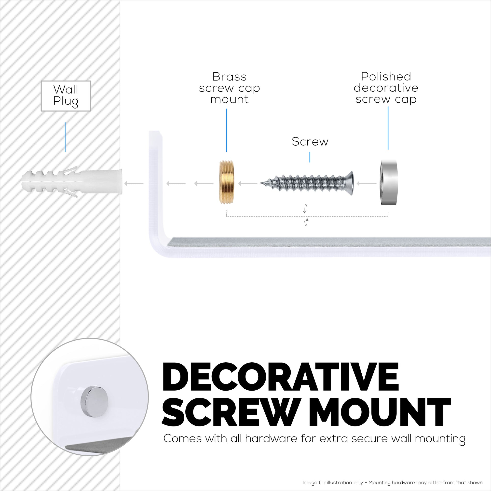 (2 Pack) 4&quot; Small Floating Shelf Bluetooth Speaker Stand, Adhesive &amp; Screw Wall Mount, Anti Slip, for Cameras, Baby Monitors, Webcam, Router &amp; More