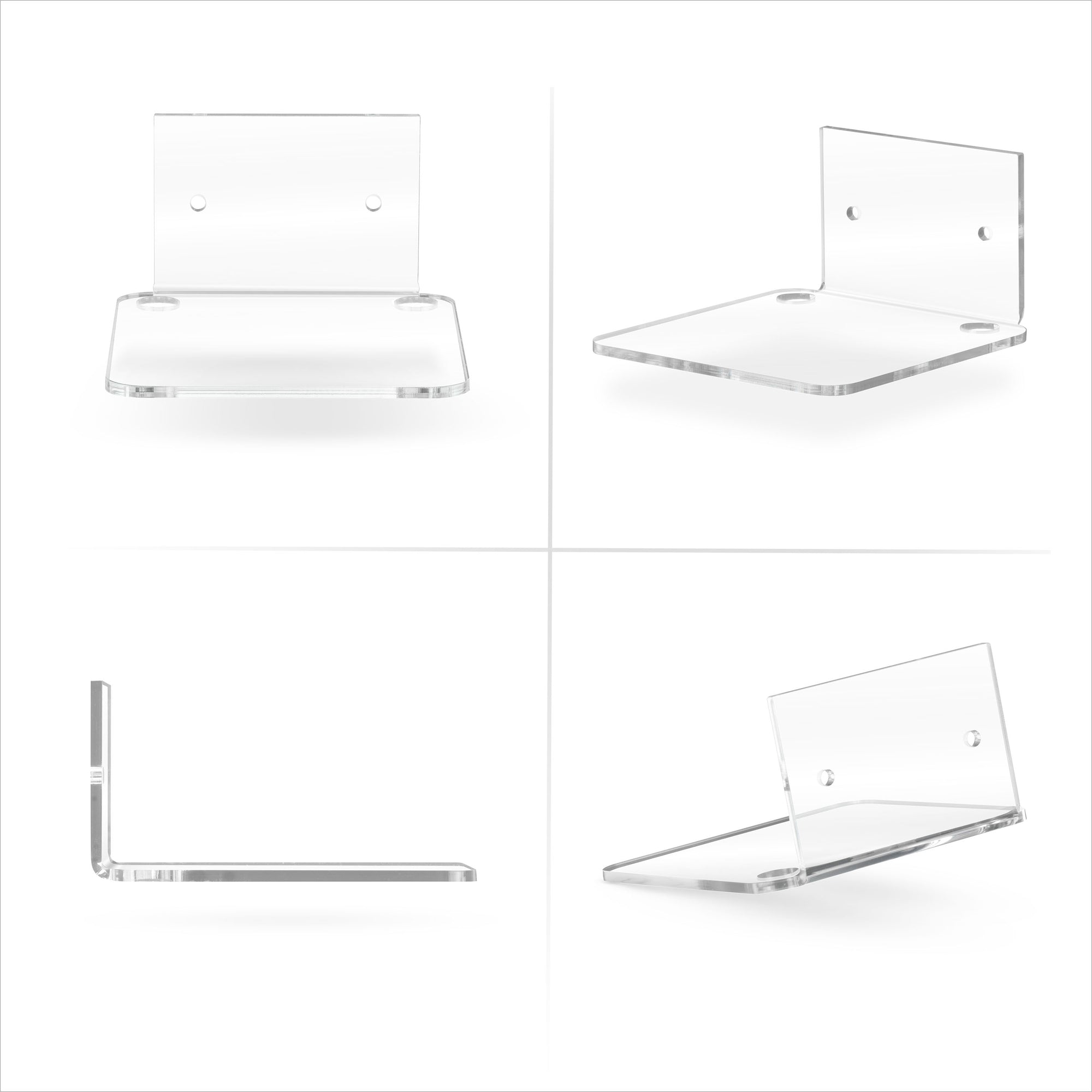 4.5” Small Floating Shelf, Adhesive &amp; Screw In, for Speakers, Routers, Decor, Plants, Cameras, Photos, Kitchen, Toilet, Cable Box &amp; More