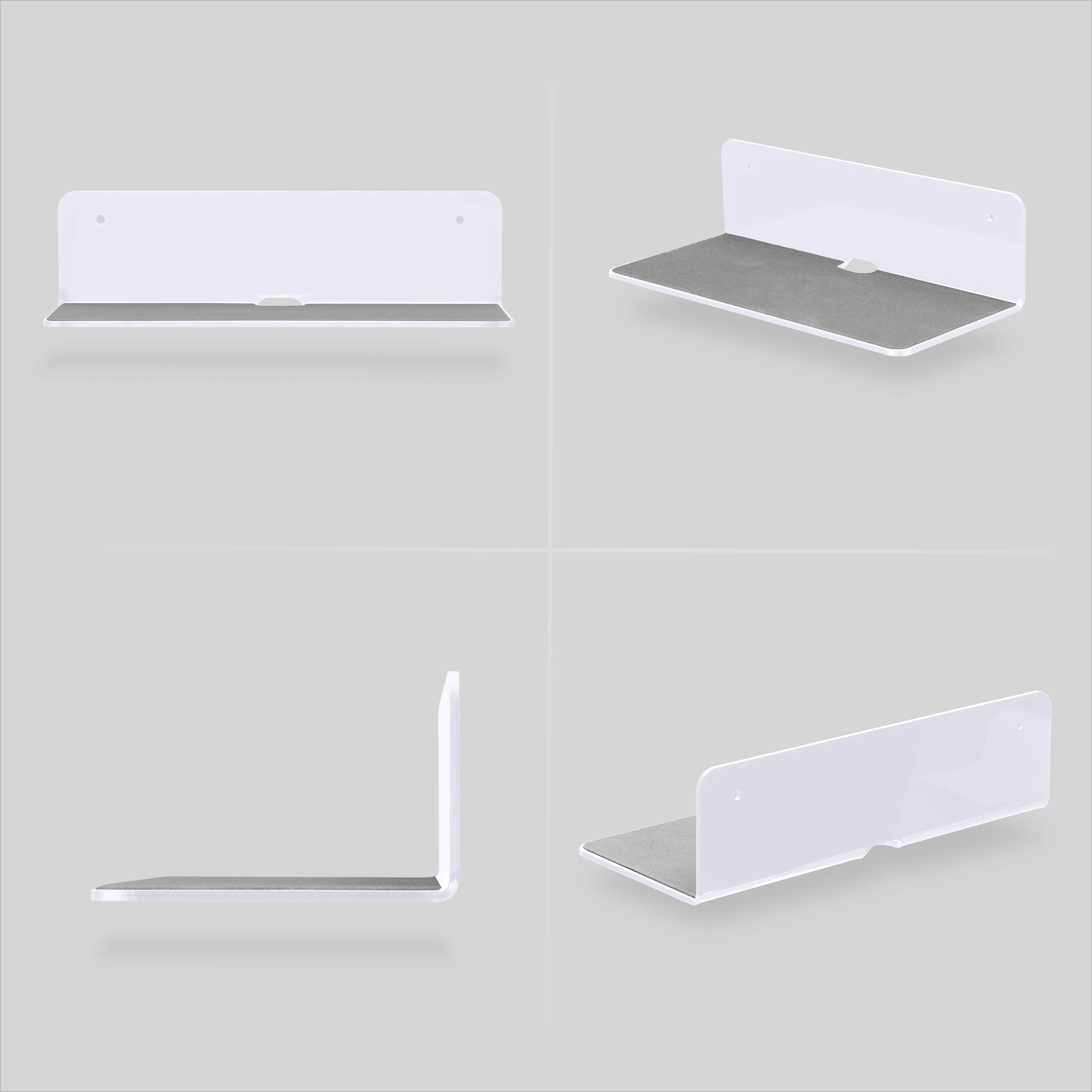 4 acrylic floating shelves, wall small shelves without nails, self