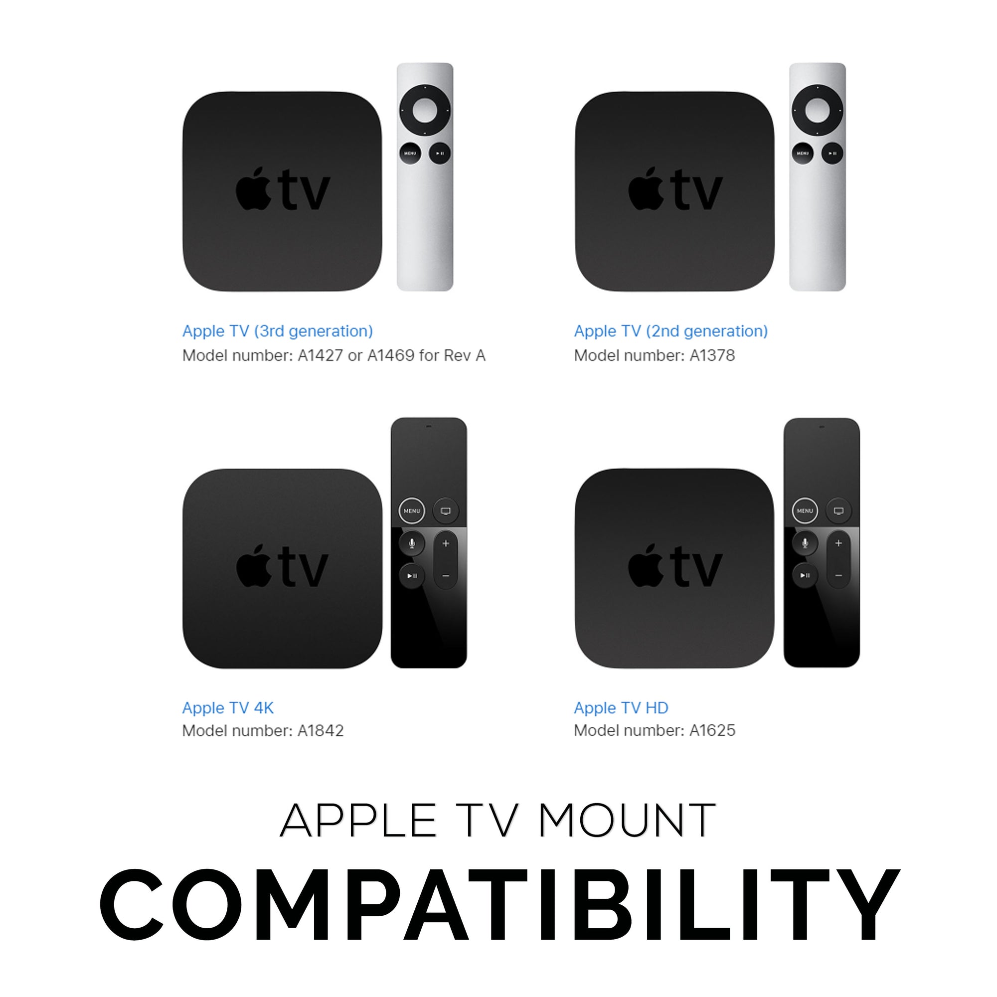 Support TV compatible avec Apple TV 4e et 4K 5e génération, support mural  Auswaur compatible avec Apple TV 4e et 4K 5e génération avec coque de